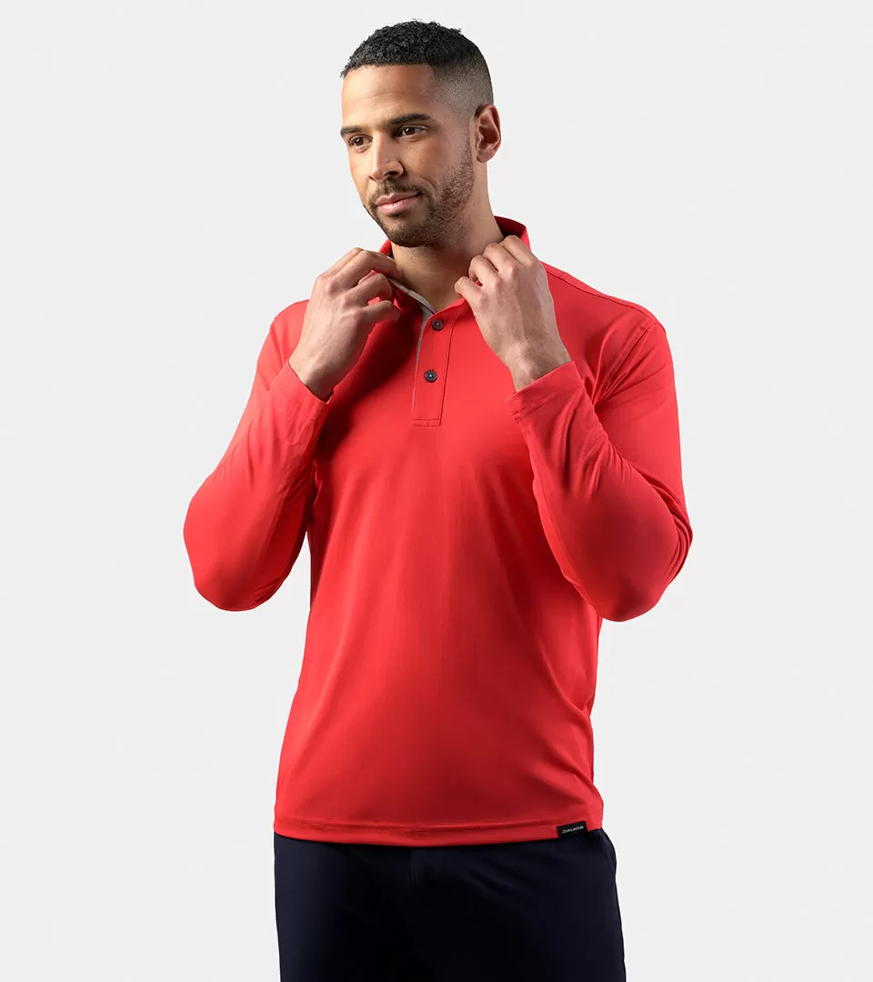 LONG SLEEVE TOUR POLO RED