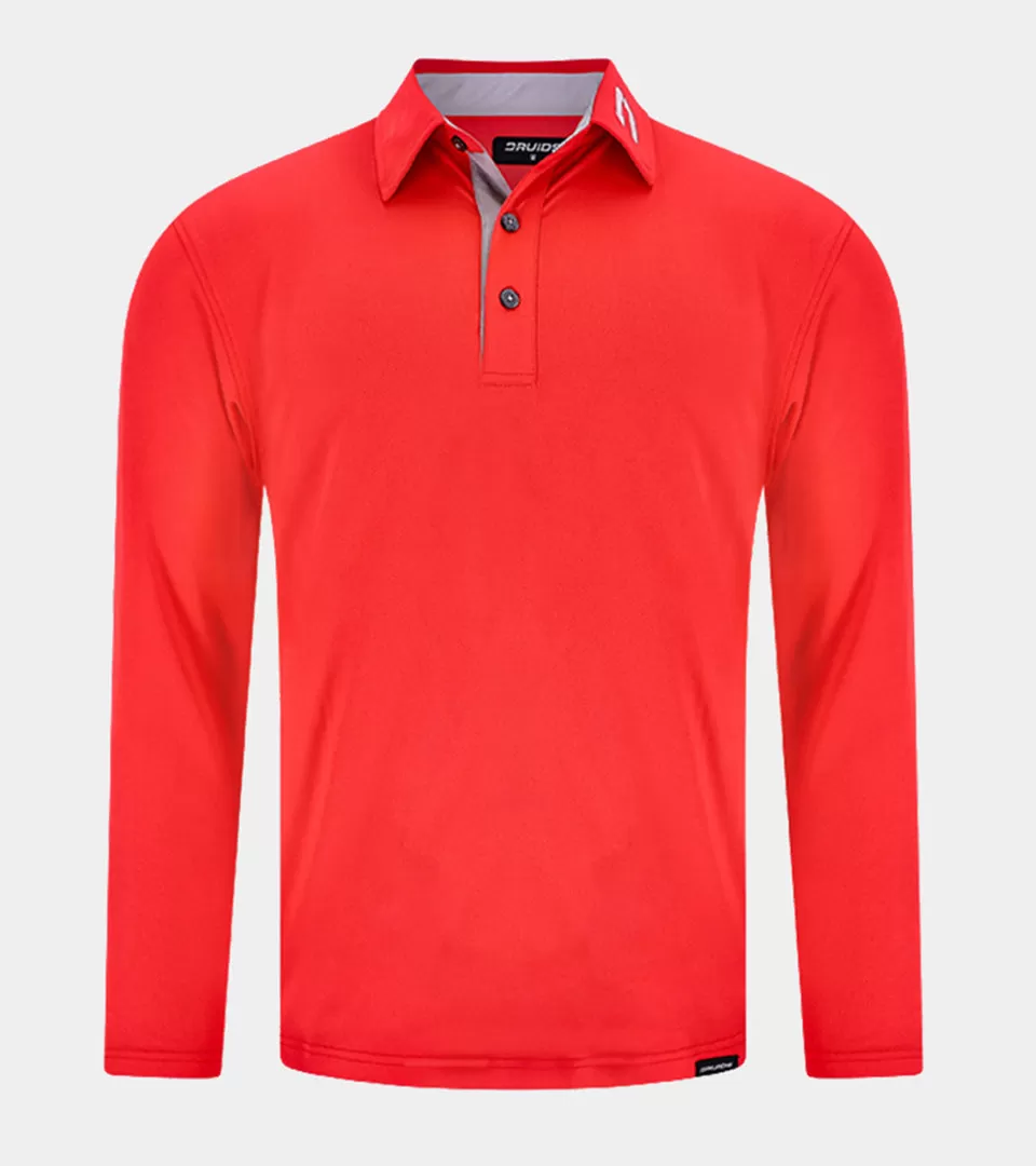 LONG SLEEVE TOUR POLO RED