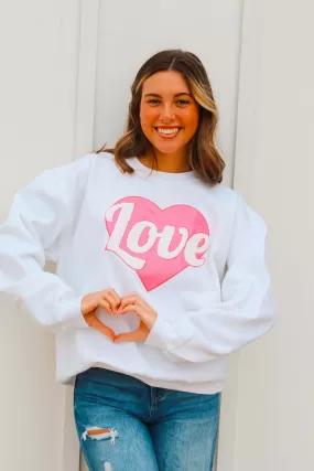 Love Heart Sequin Graphic Sweatshirt