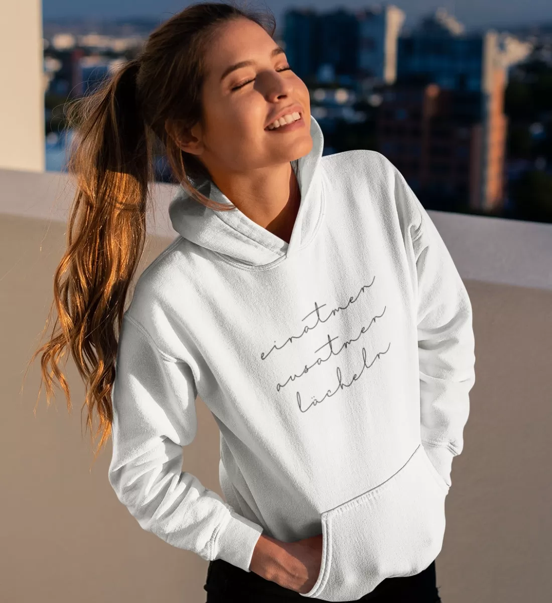 Lächeln Bio Hoodie Unisex