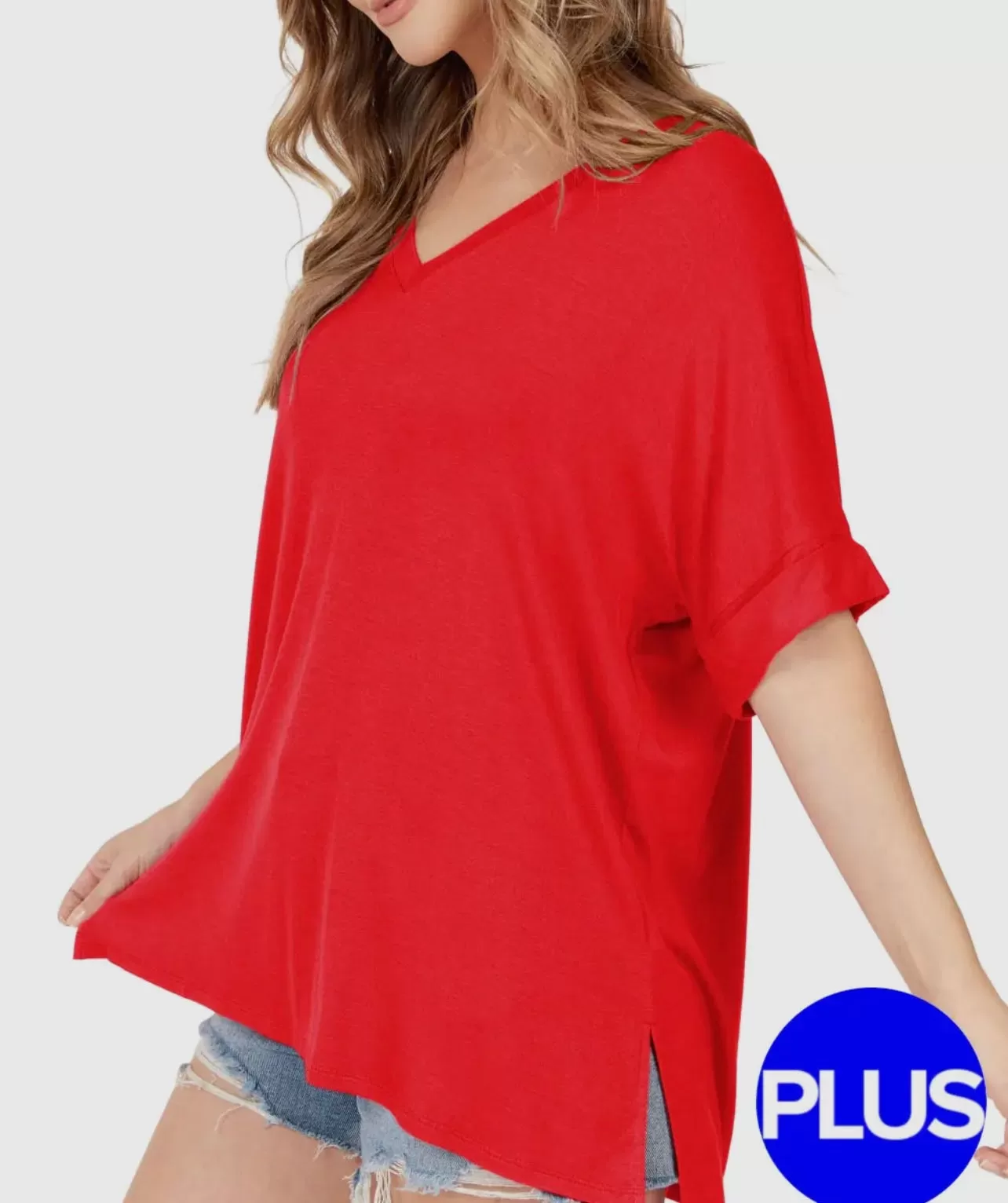 Maddie V Neck Boxy Top (Extended Size)