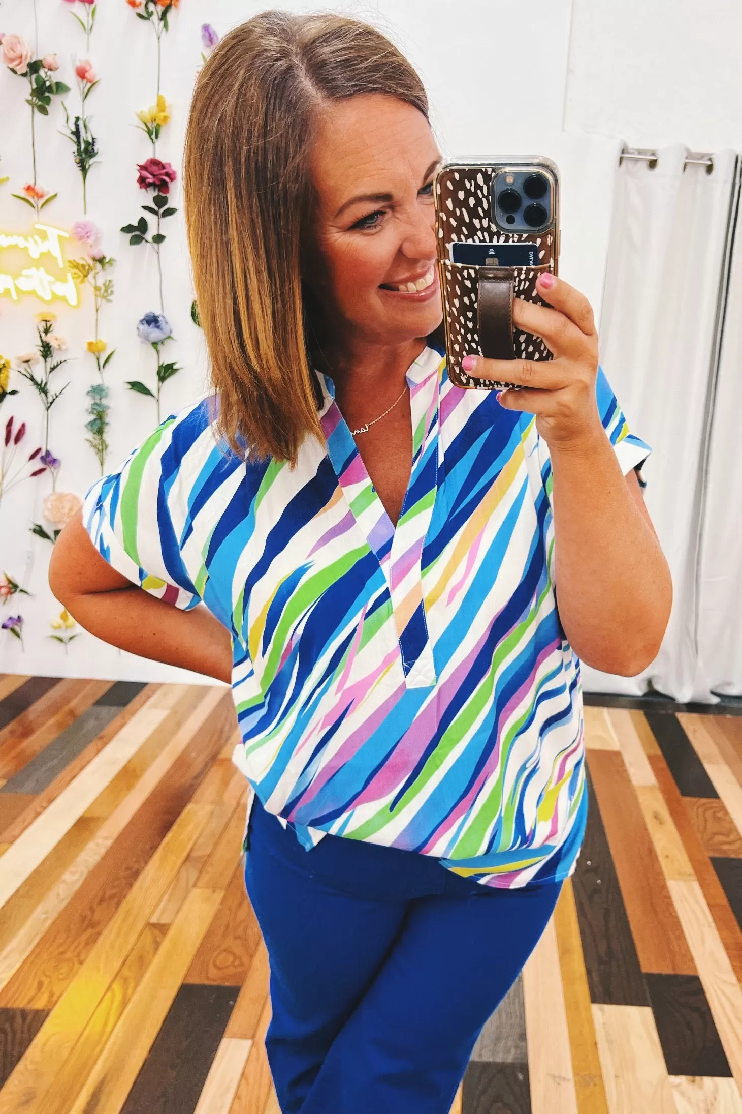 Maya Abstract Stripe Top