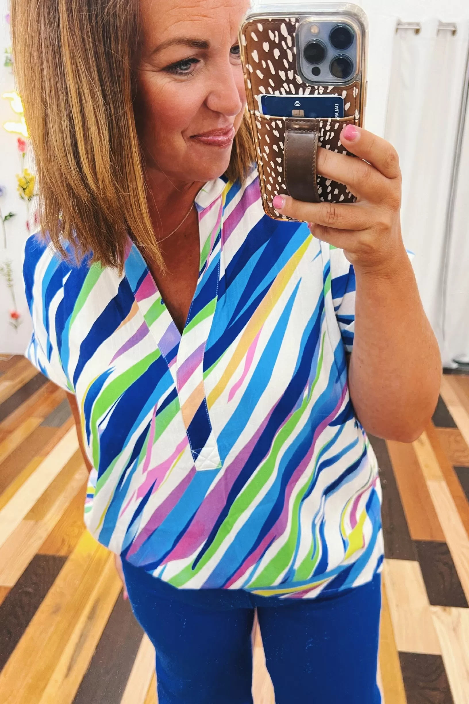 Maya Abstract Stripe Top