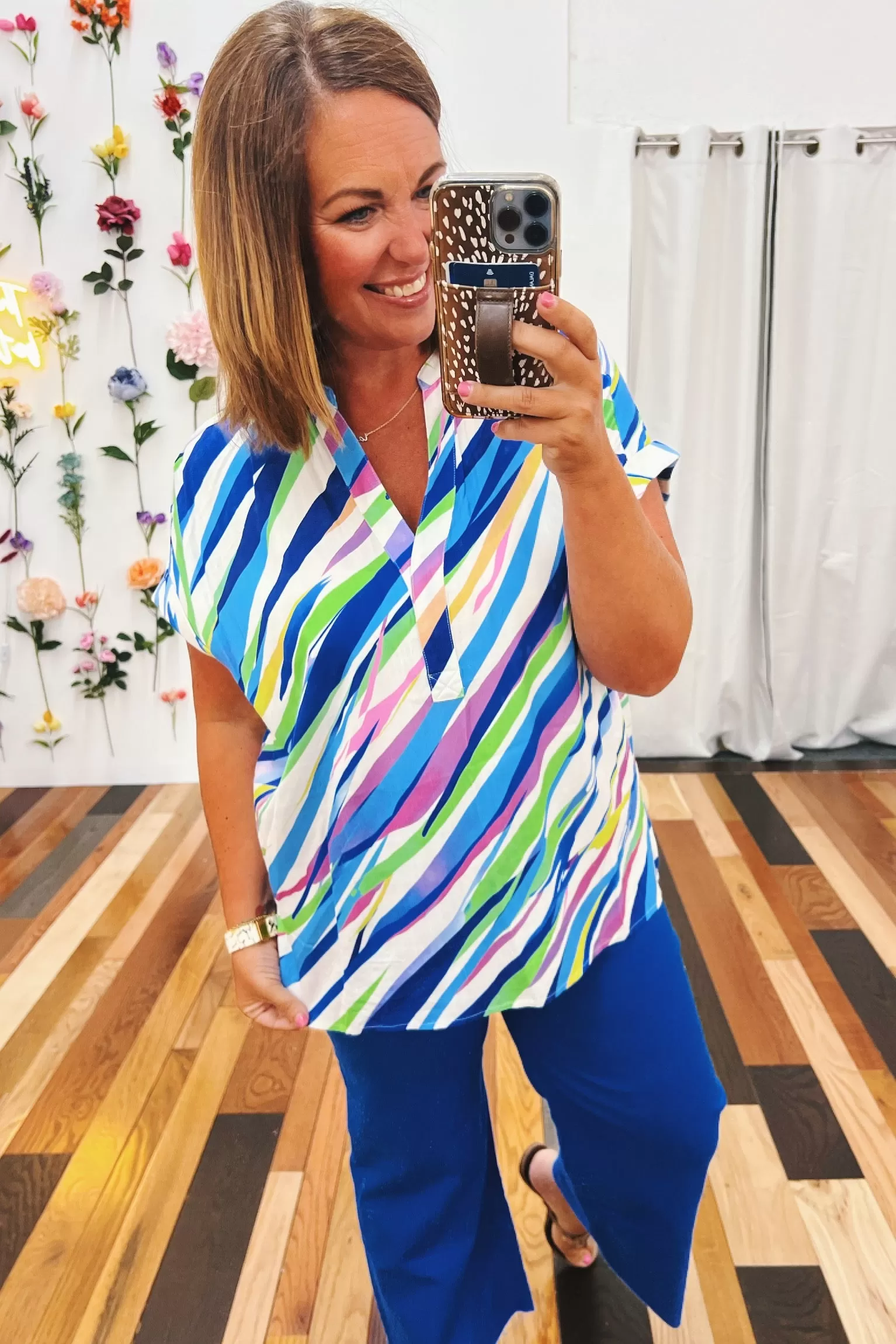 Maya Abstract Stripe Top