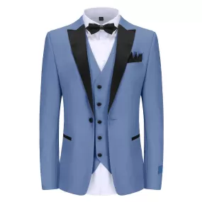 Men's Slim-Fit 3PC Satin Peak Lapel Tuxedo