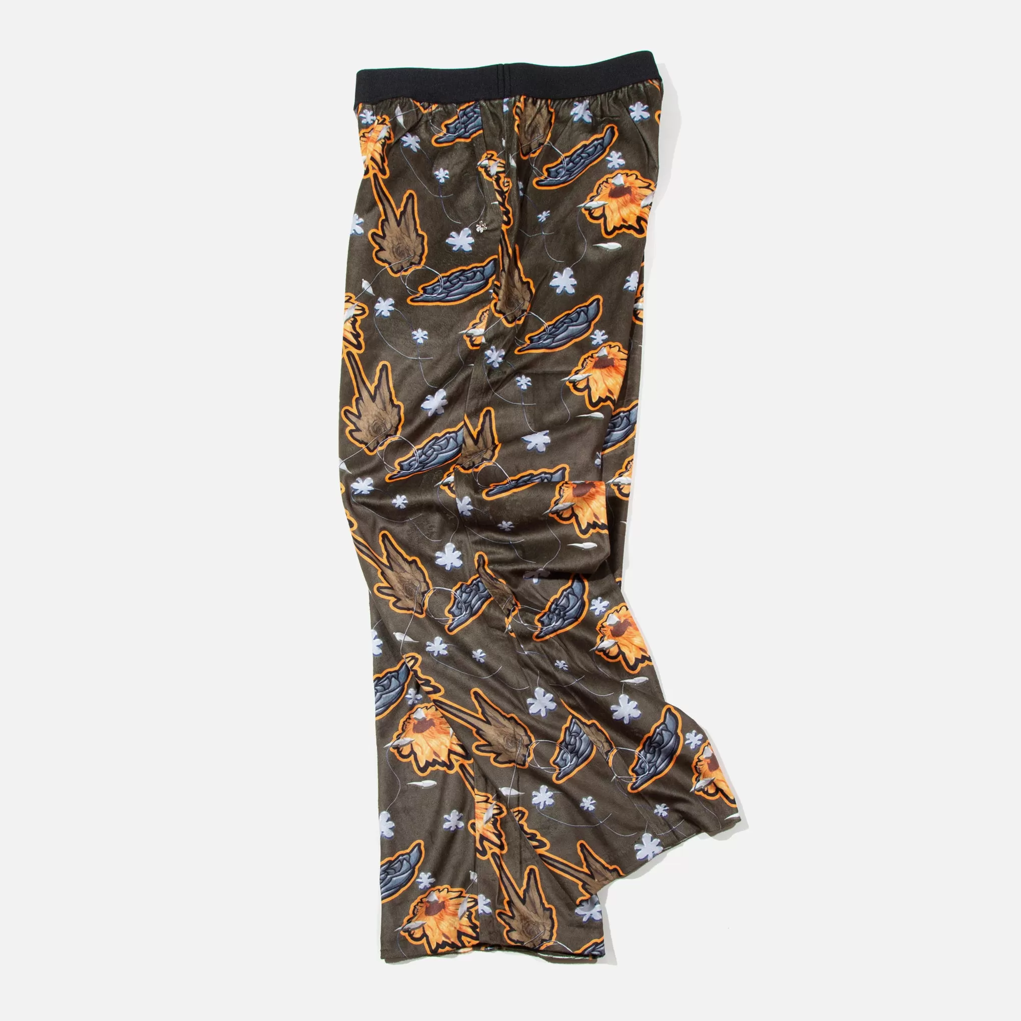 Metallic Floral Velour Leisure Pants - Ermine