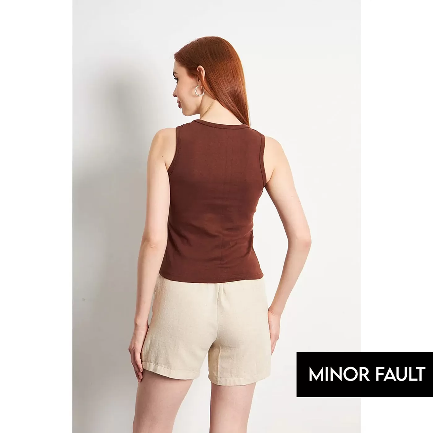 (Minor Fault) Brown Basic Tank Top