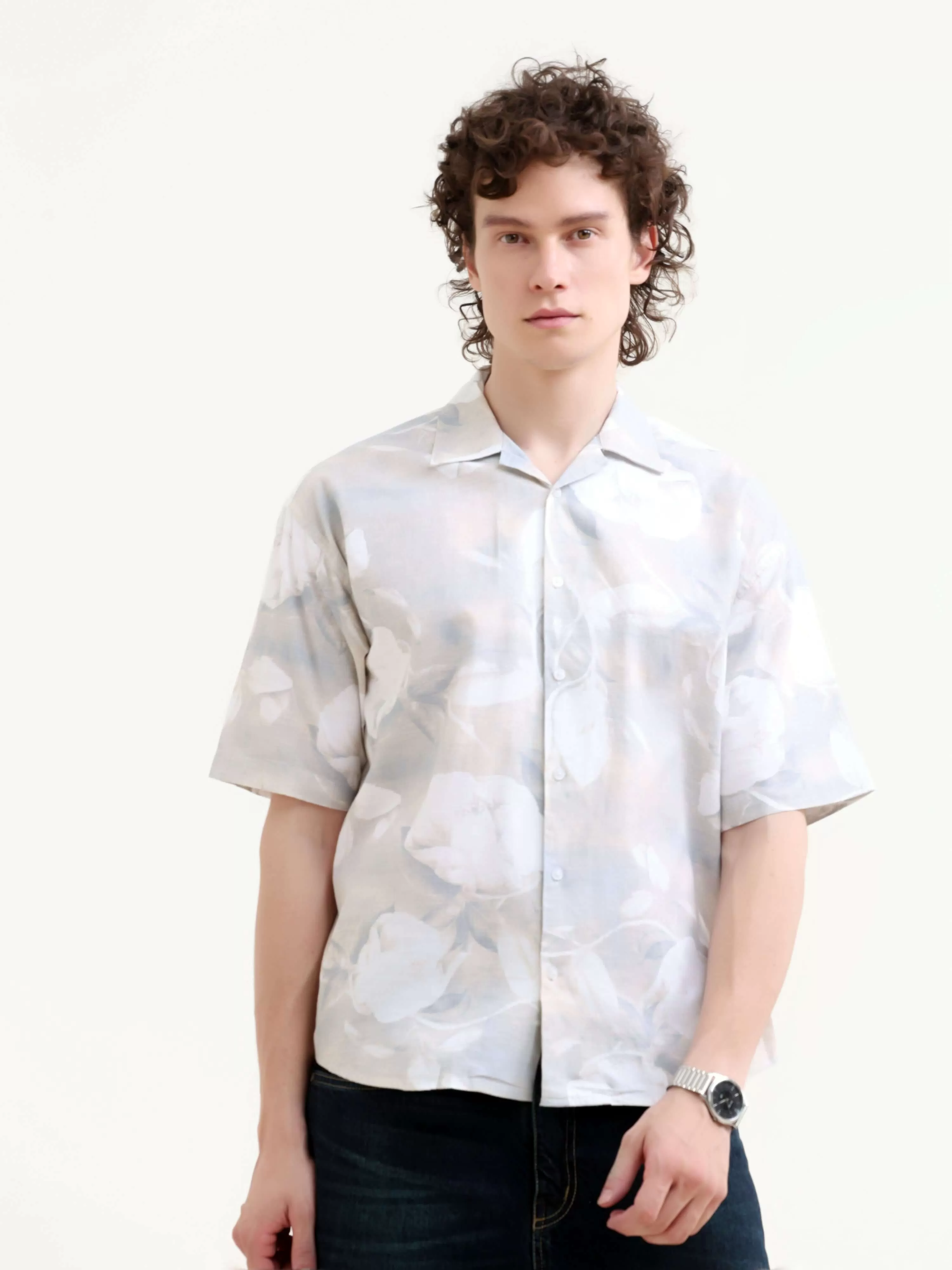 Mirajo tropical paradise printed oversized shirt