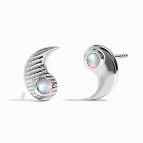 Moonstone Earrings - Yin Yang Studs