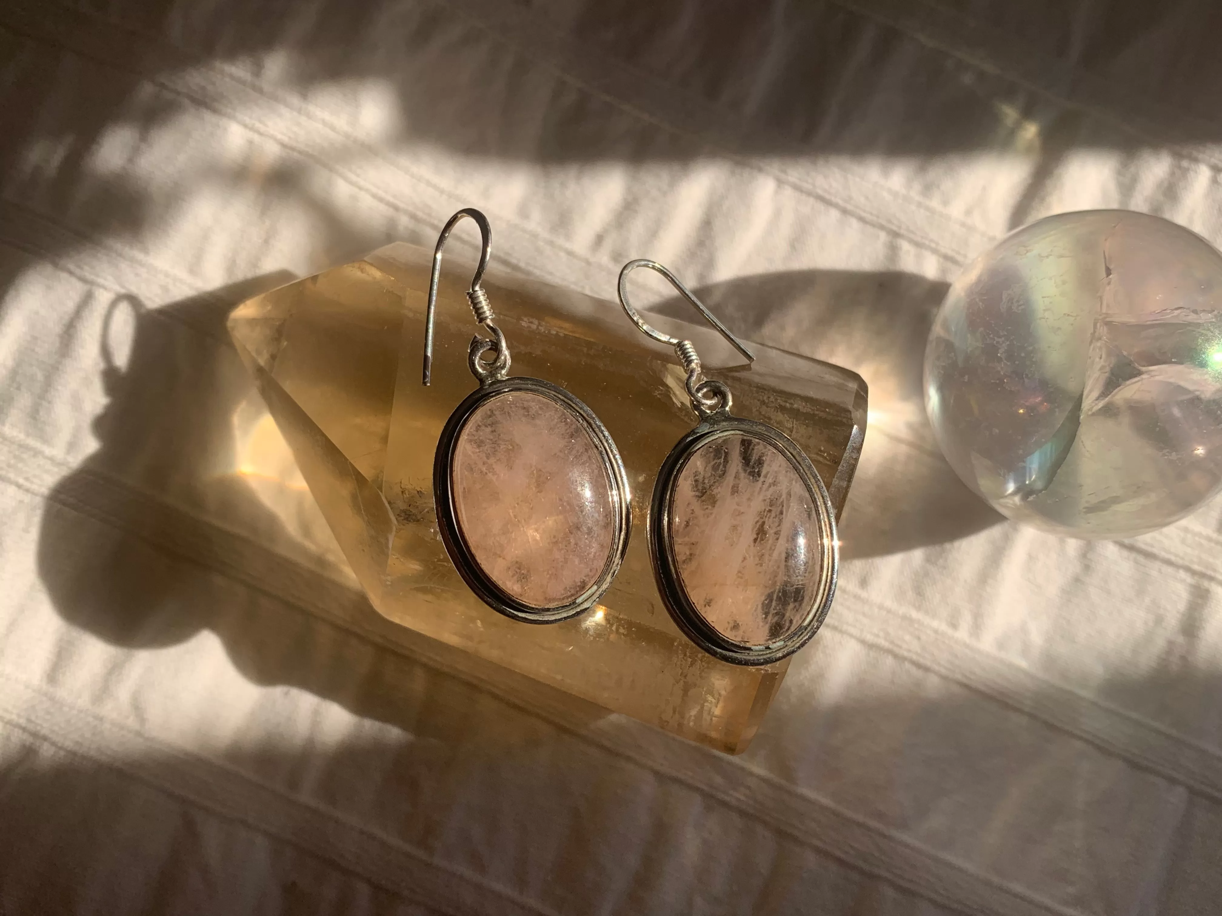 Morganite Brea Earrings - Large Oval