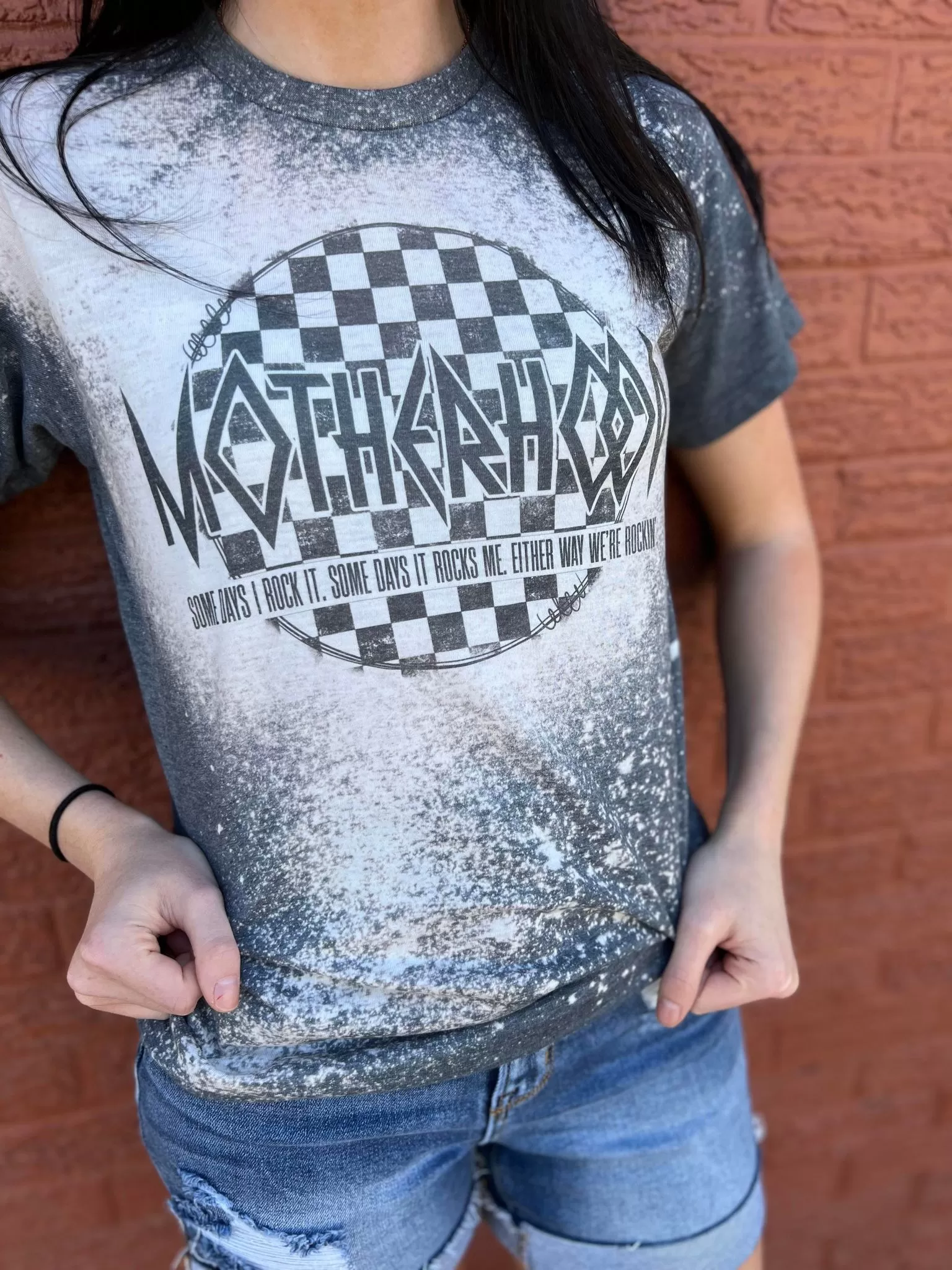 Motherhood Checkered Bleach Tee