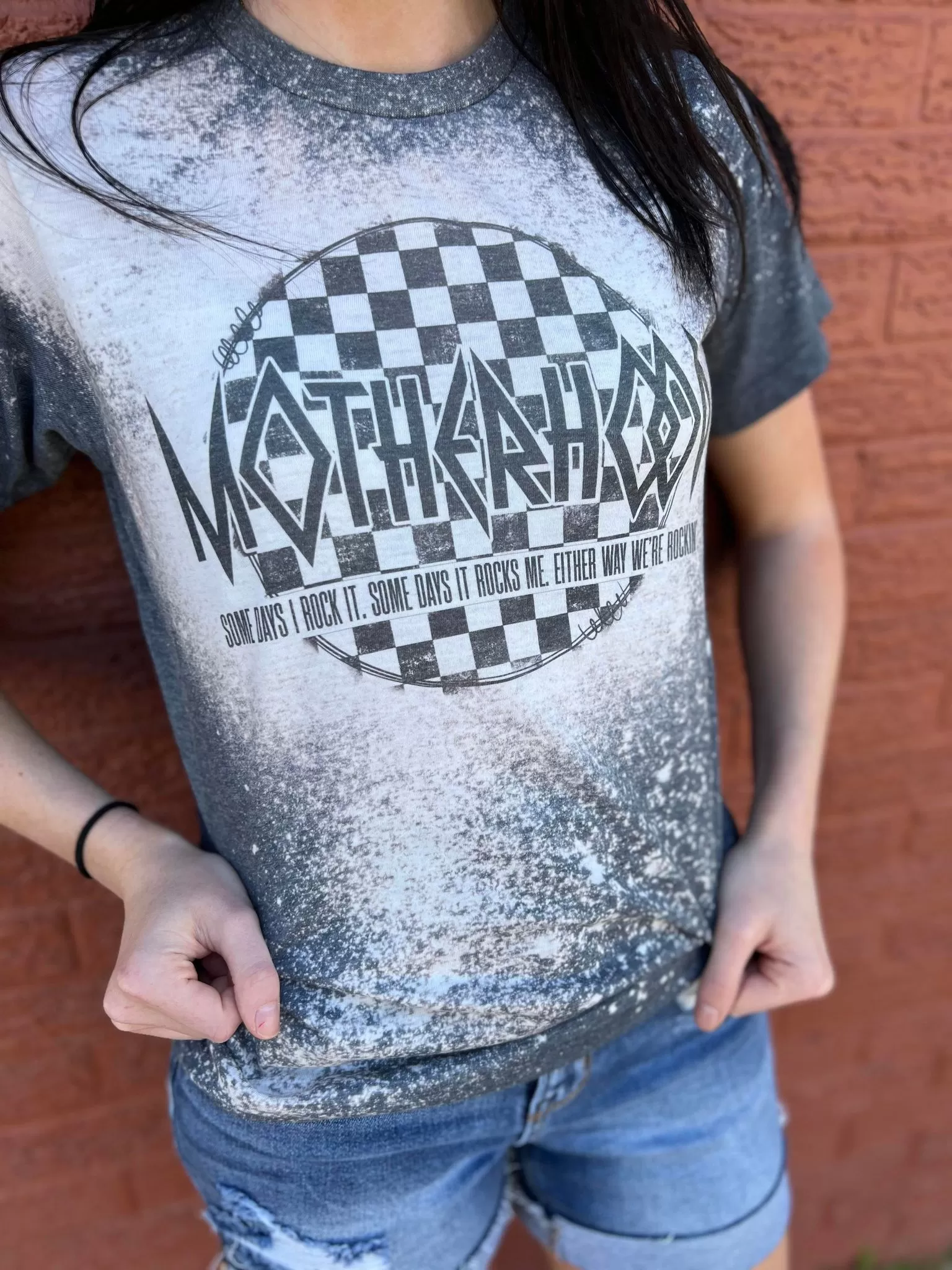 Motherhood Checkered Bleach Tee