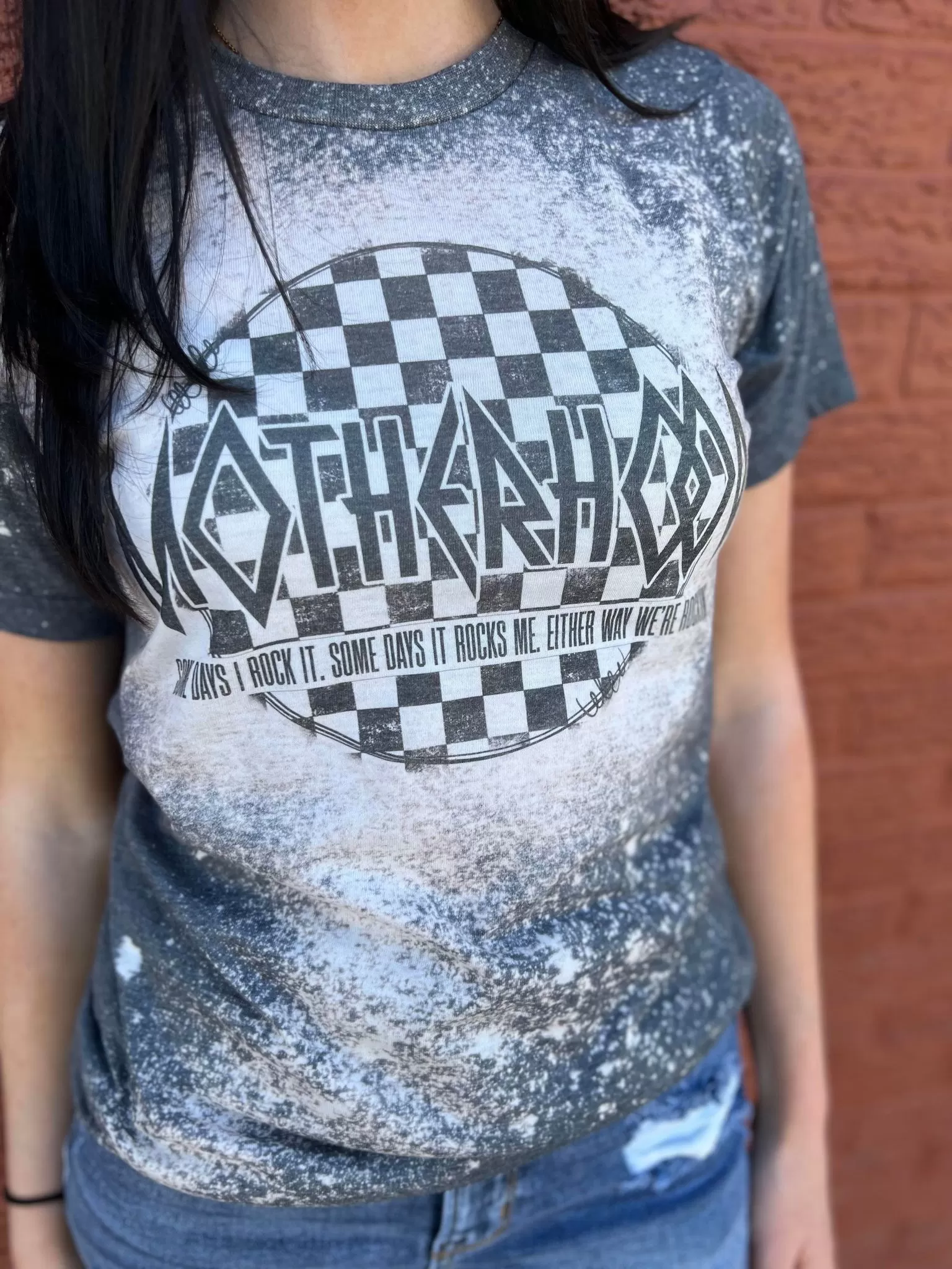 Motherhood Checkered Bleach Tee