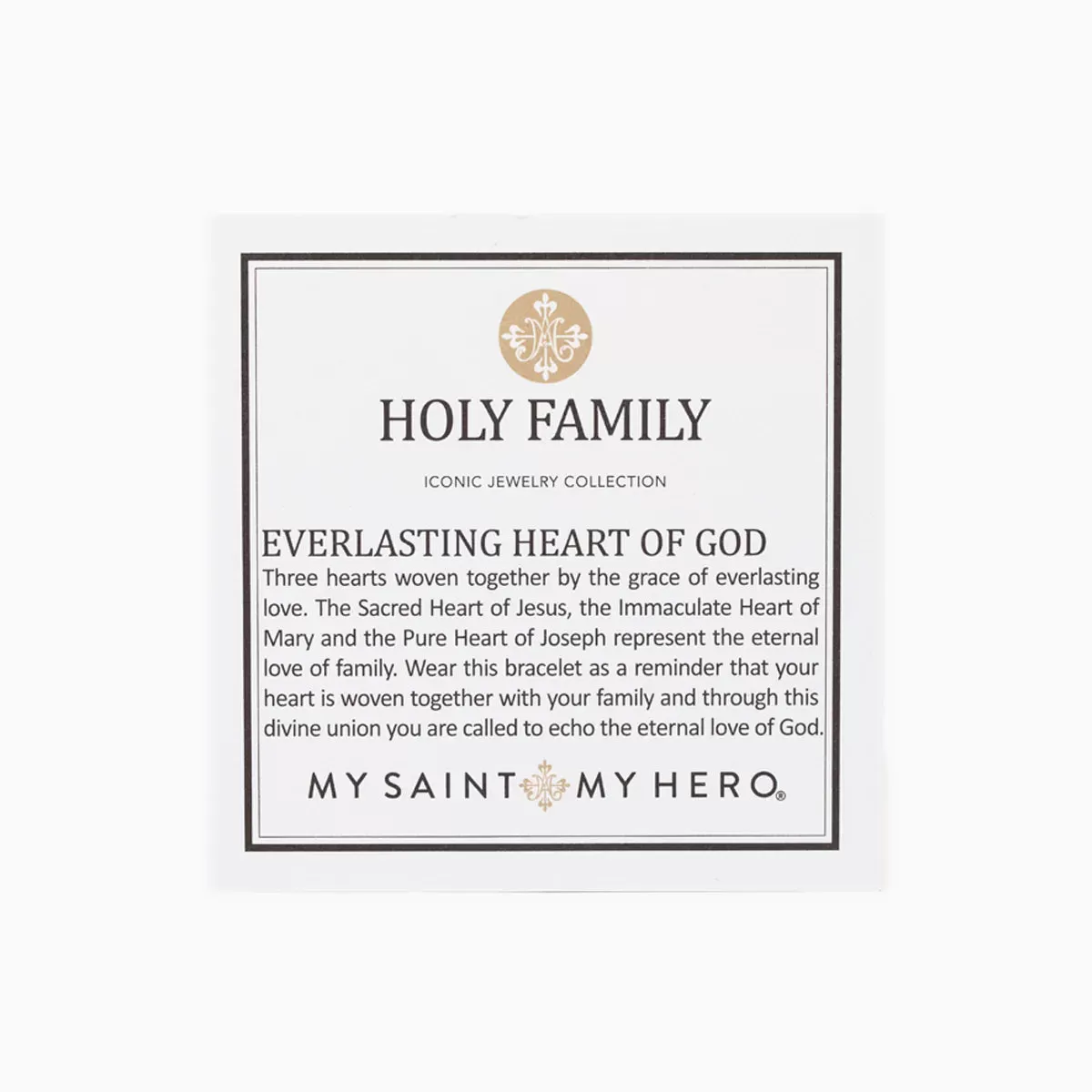 My Saint My Hero Holy Family Everlasting Heart of Gold Cuff