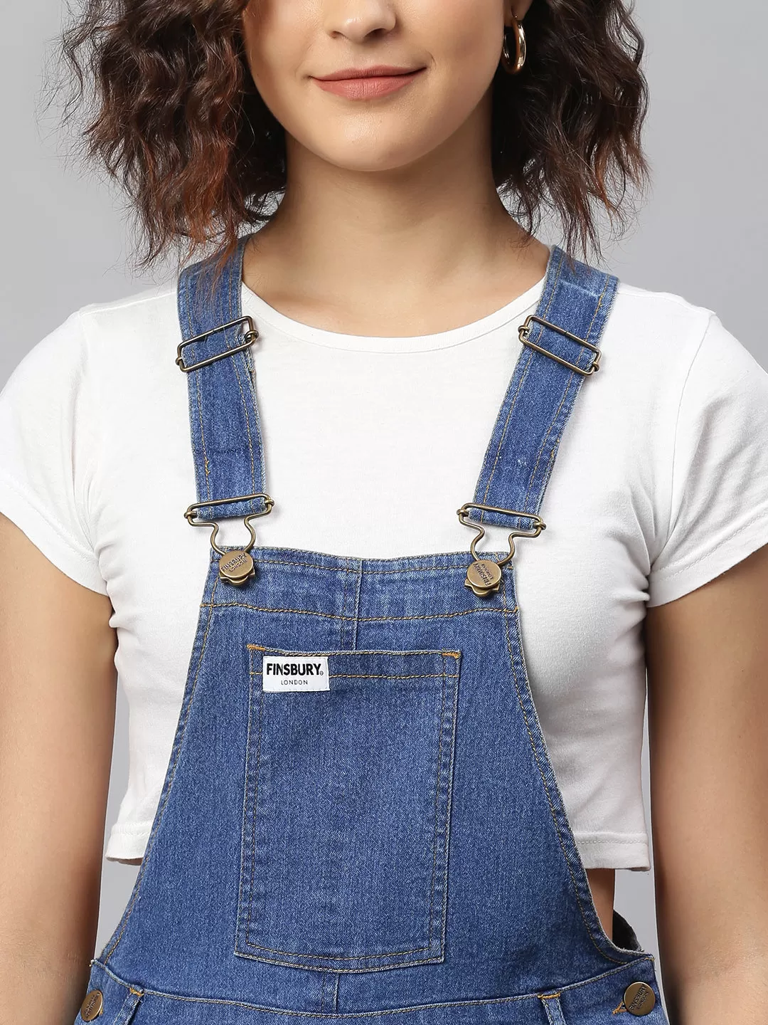 NaughtyDungaree® Womens Denim Dungaree with Bottom Eyelets