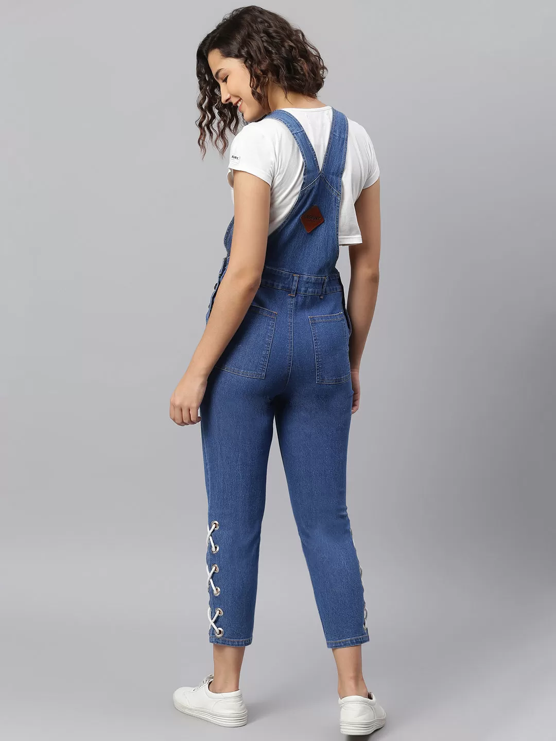 NaughtyDungaree® Womens Denim Dungaree with Bottom Eyelets