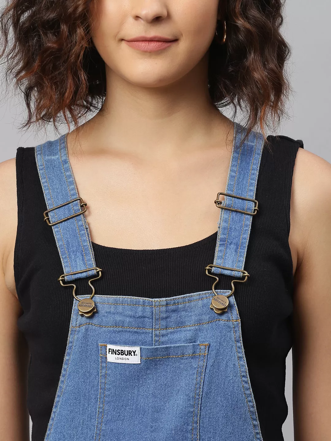 NaughtyDungaree® Womens Denim Dungaree with Zebra Print Infusion