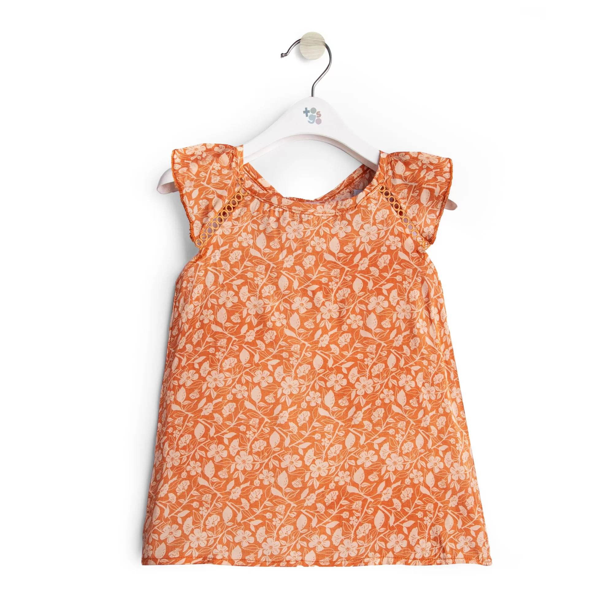 Orange Flower Print Top