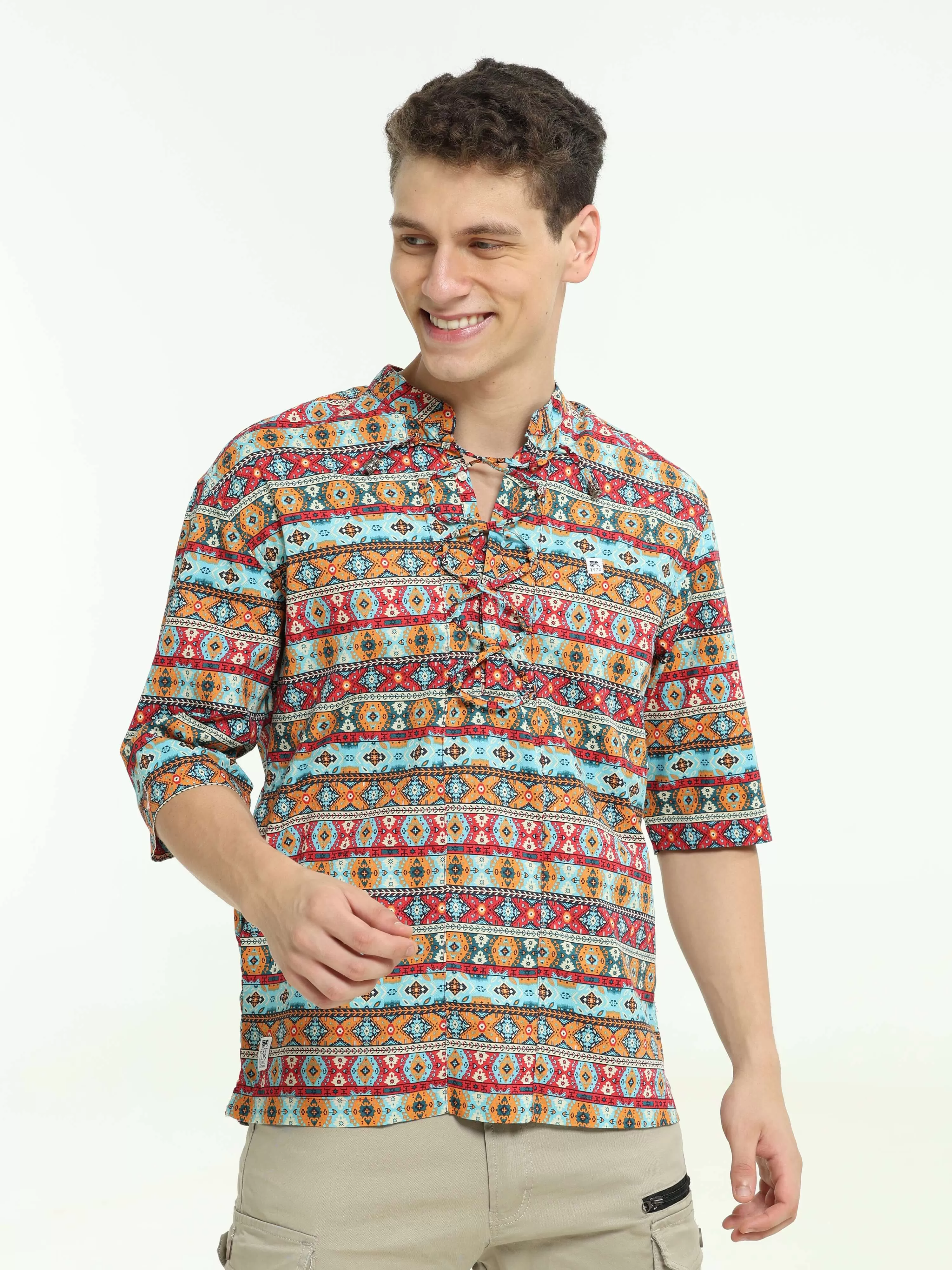 Oversized multi colour printed kurta