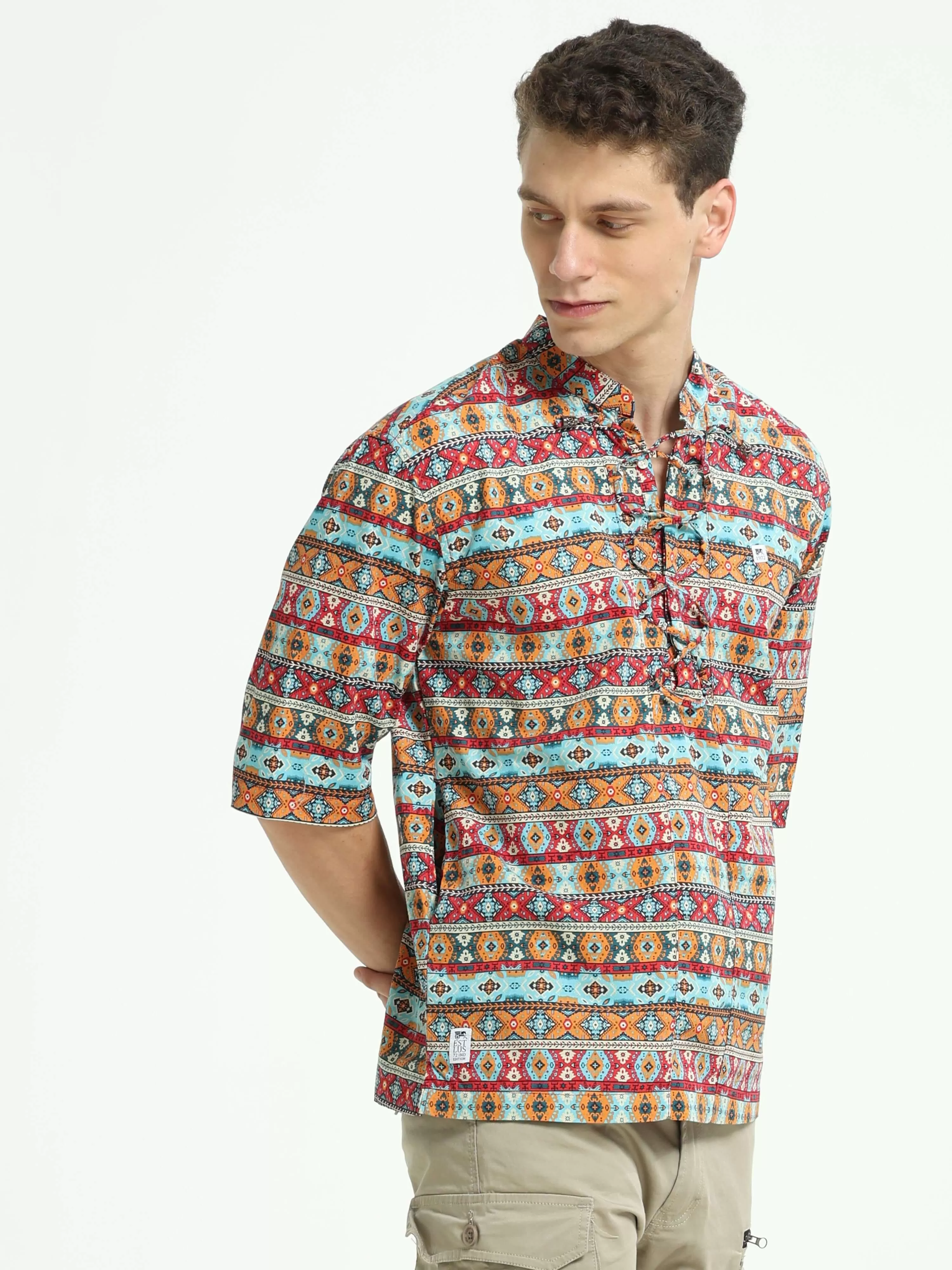 Oversized multi colour printed kurta