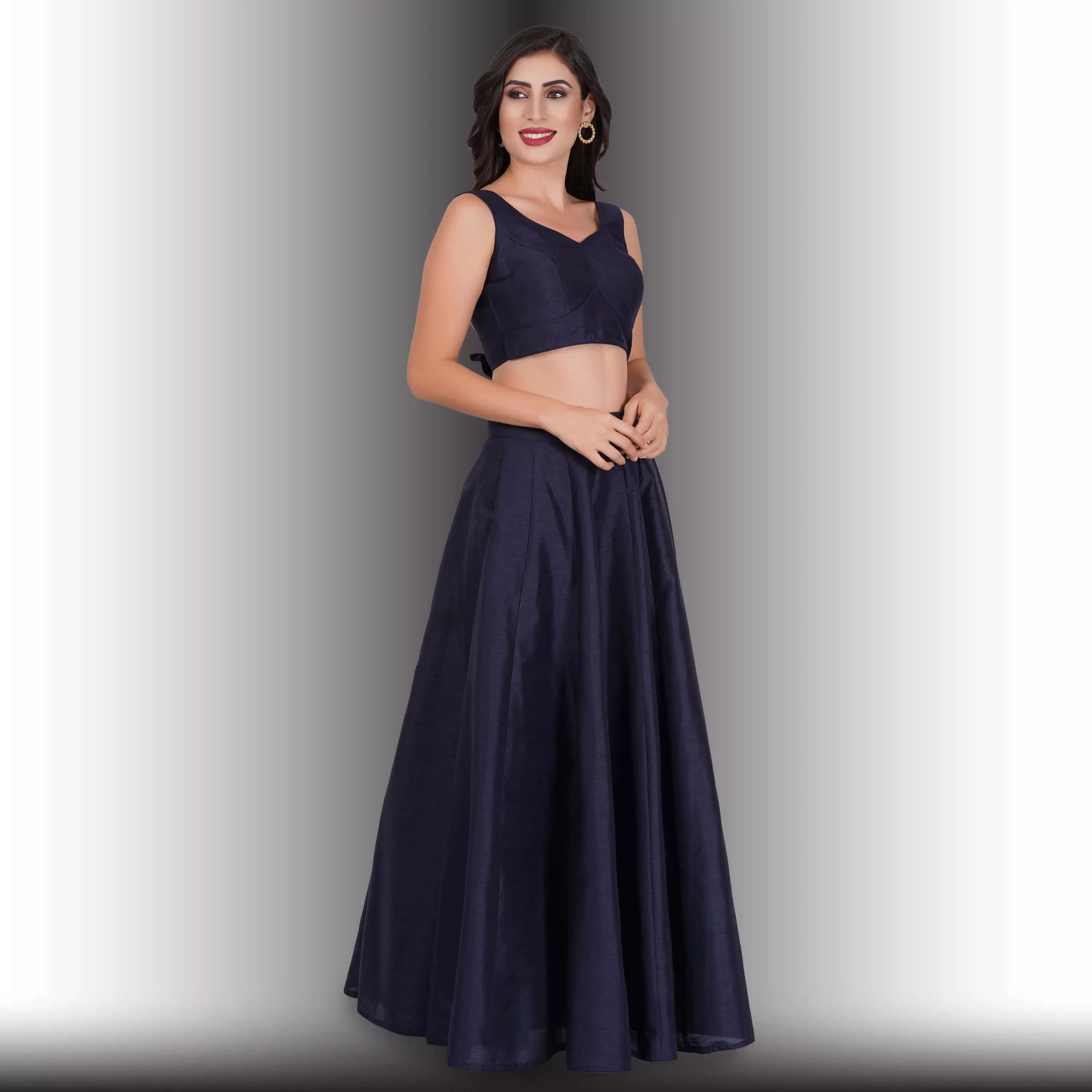 Plain Blue Lehenga