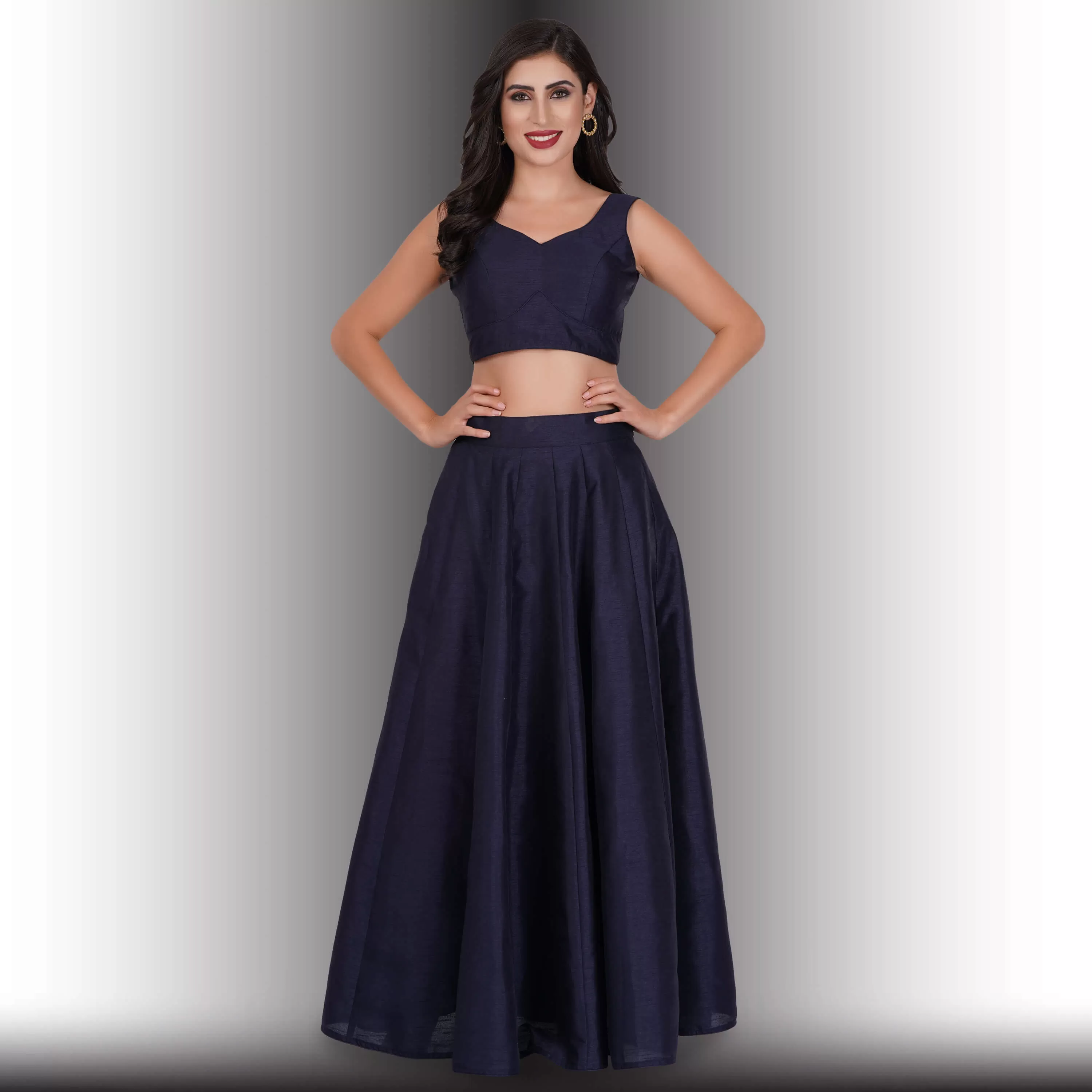 Plain Blue Lehenga