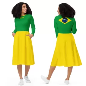 Plus Size Dress Brazil Flag / Sizes 2XS-6XL / Womens Clothing Plus Size Or Extra Small