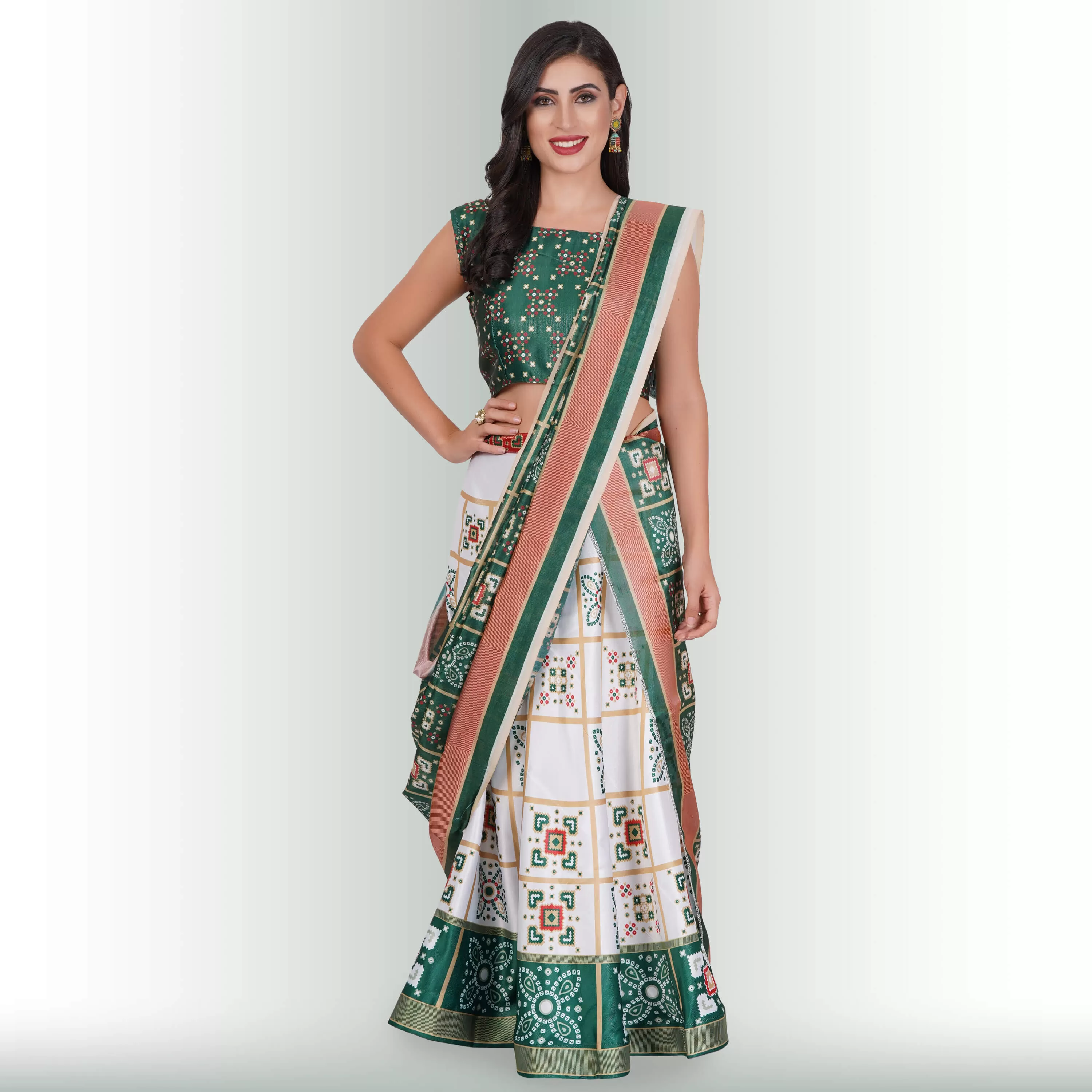 Printed Lehenga Sets with Contrast Duppatta