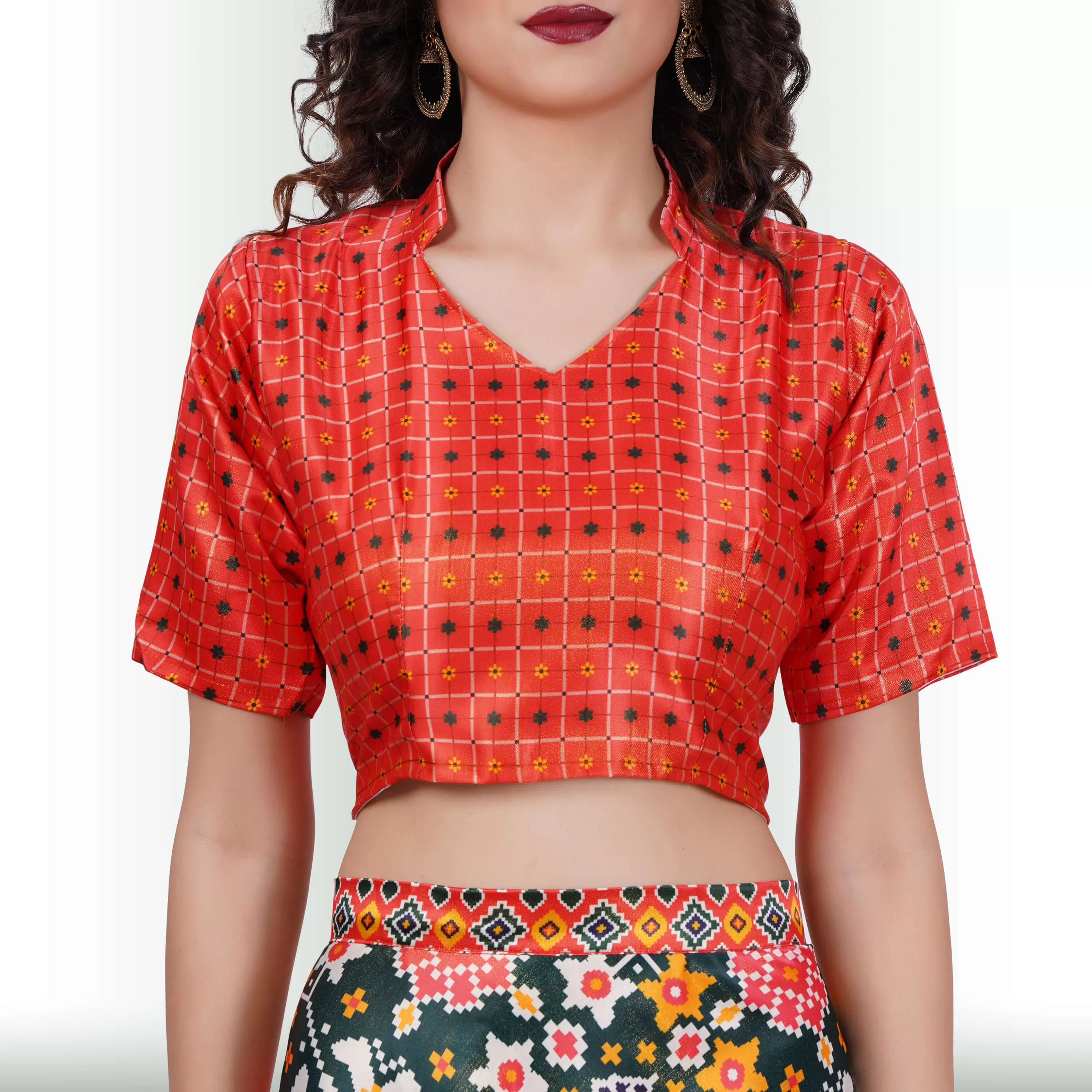 Printed Lehenga Sets with Contrast Duppatta