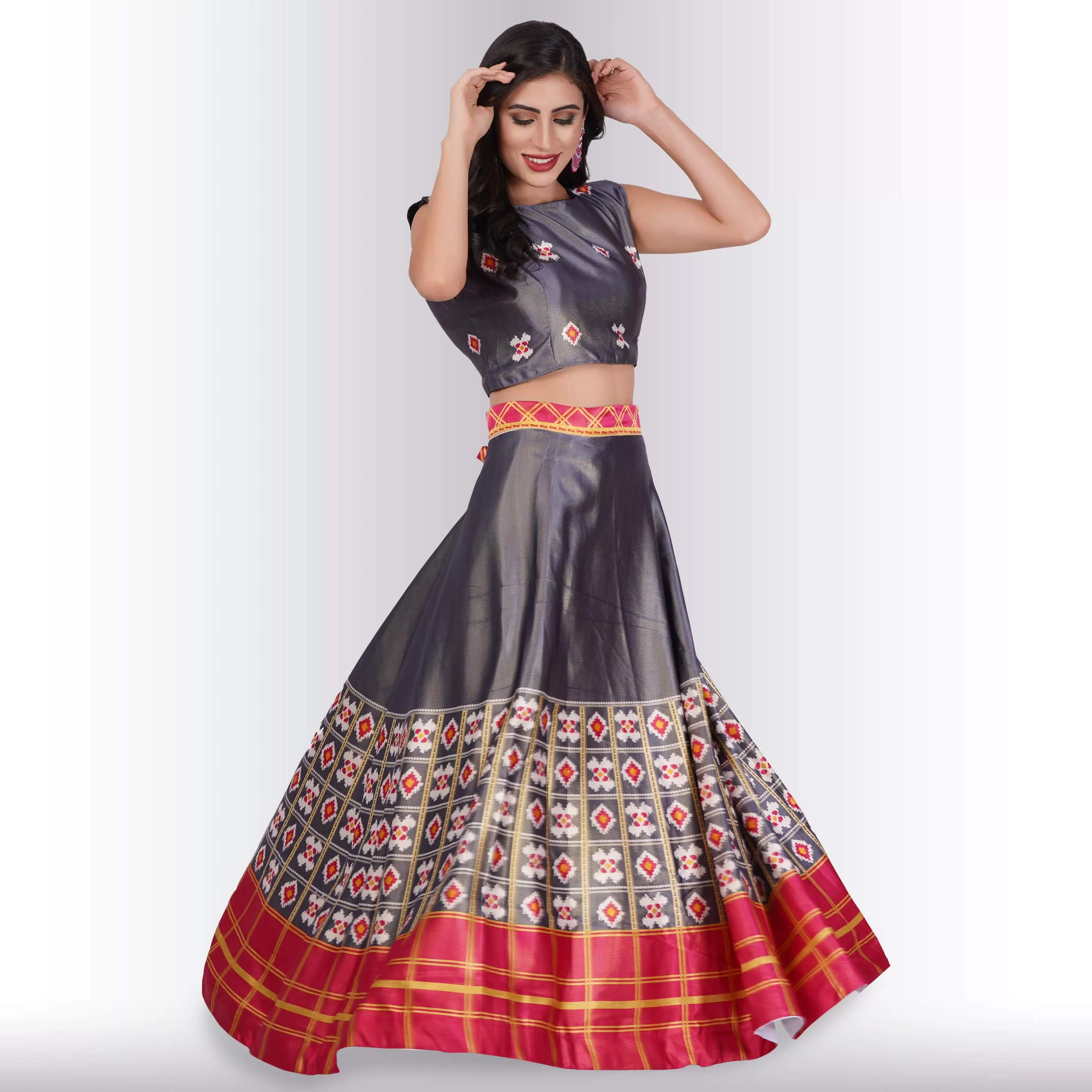 Printed Lehenga Sets with Contrast Duppatta