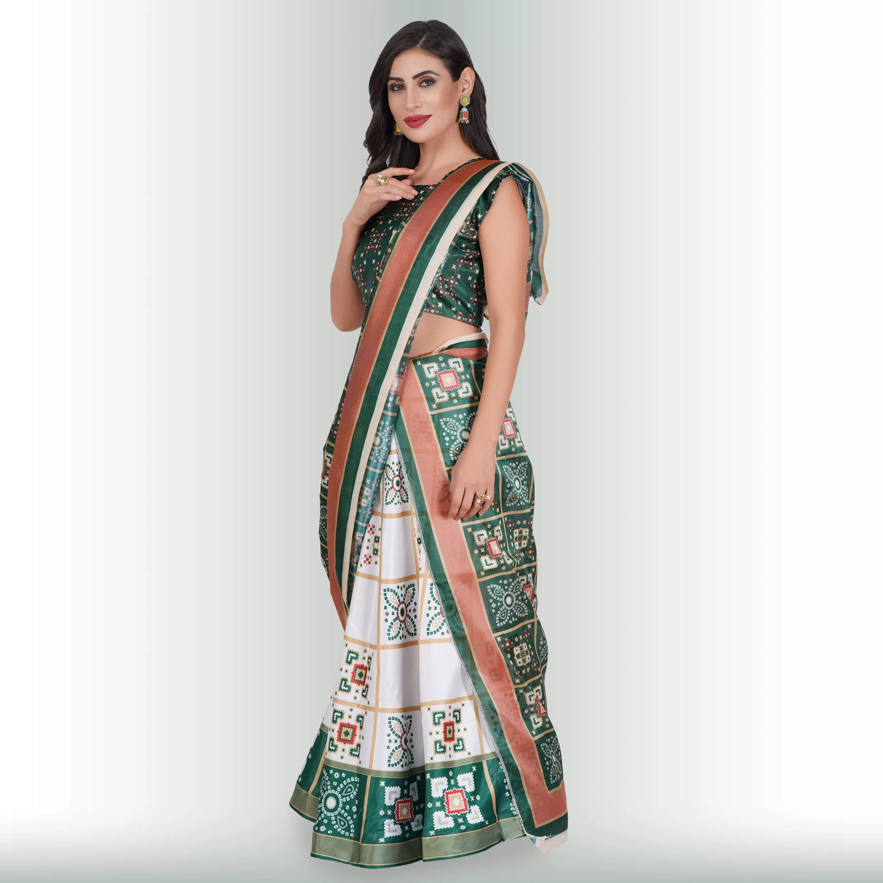 Printed Lehenga Sets with Contrast Duppatta