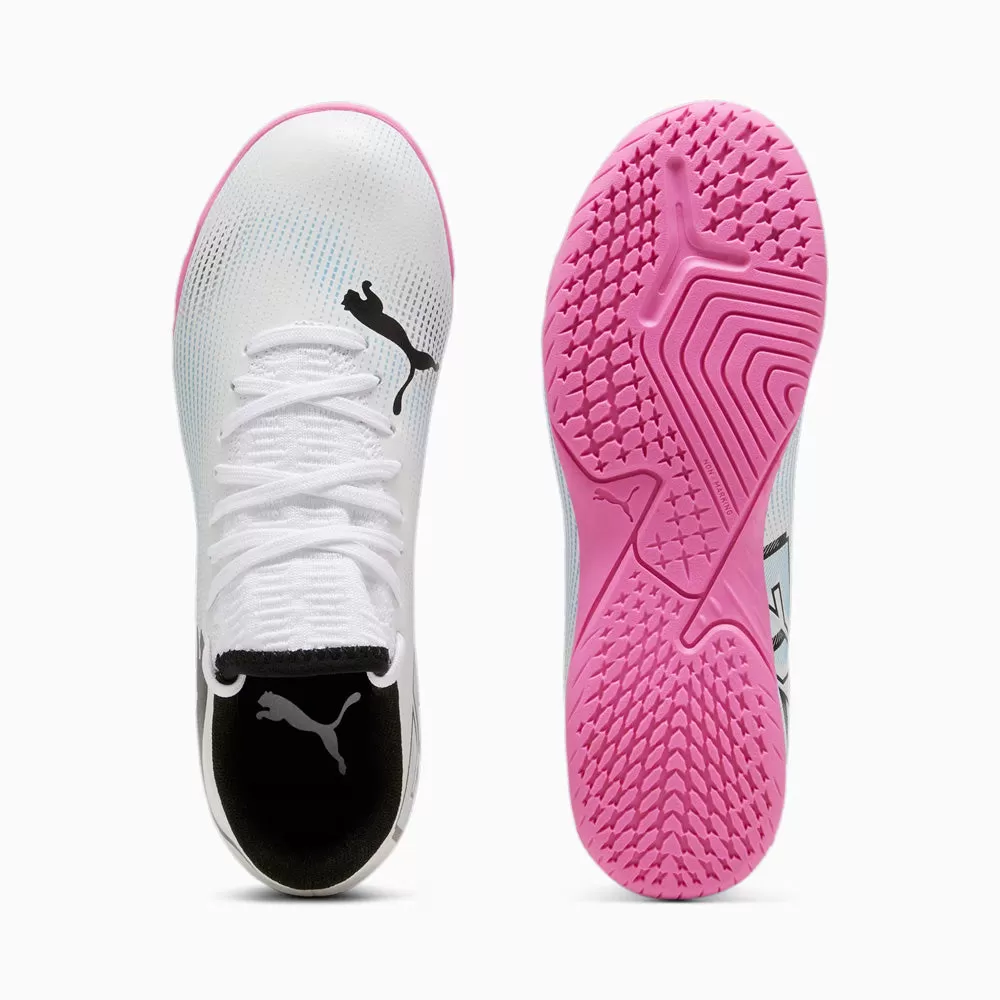 Puma Future 7 Play IT Jnr Indoor Football Shoes (White/Black/Poison Pink)