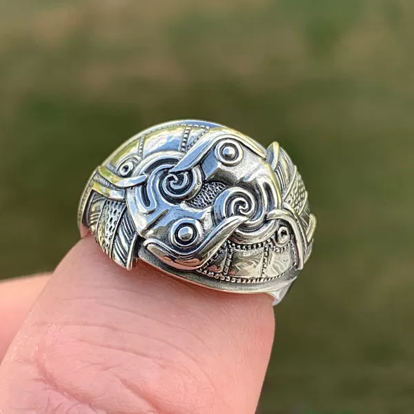 Ravens of Odin Ring - Bronze or Sterling Silver