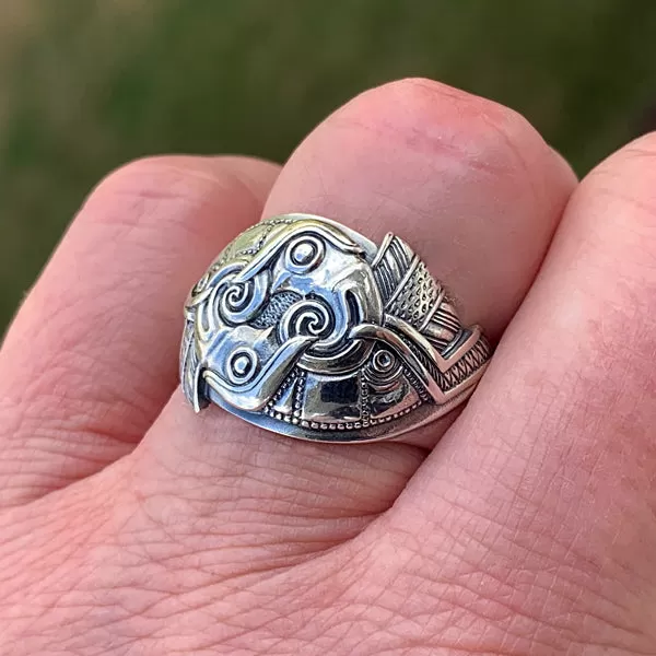 Ravens of Odin Ring - Bronze or Sterling Silver