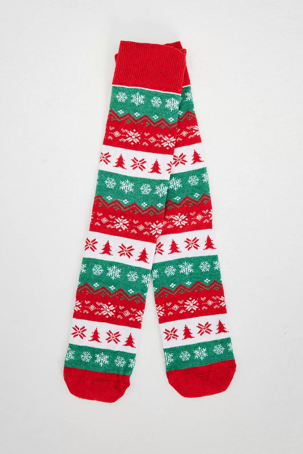 Red Greenish Christmas Socks