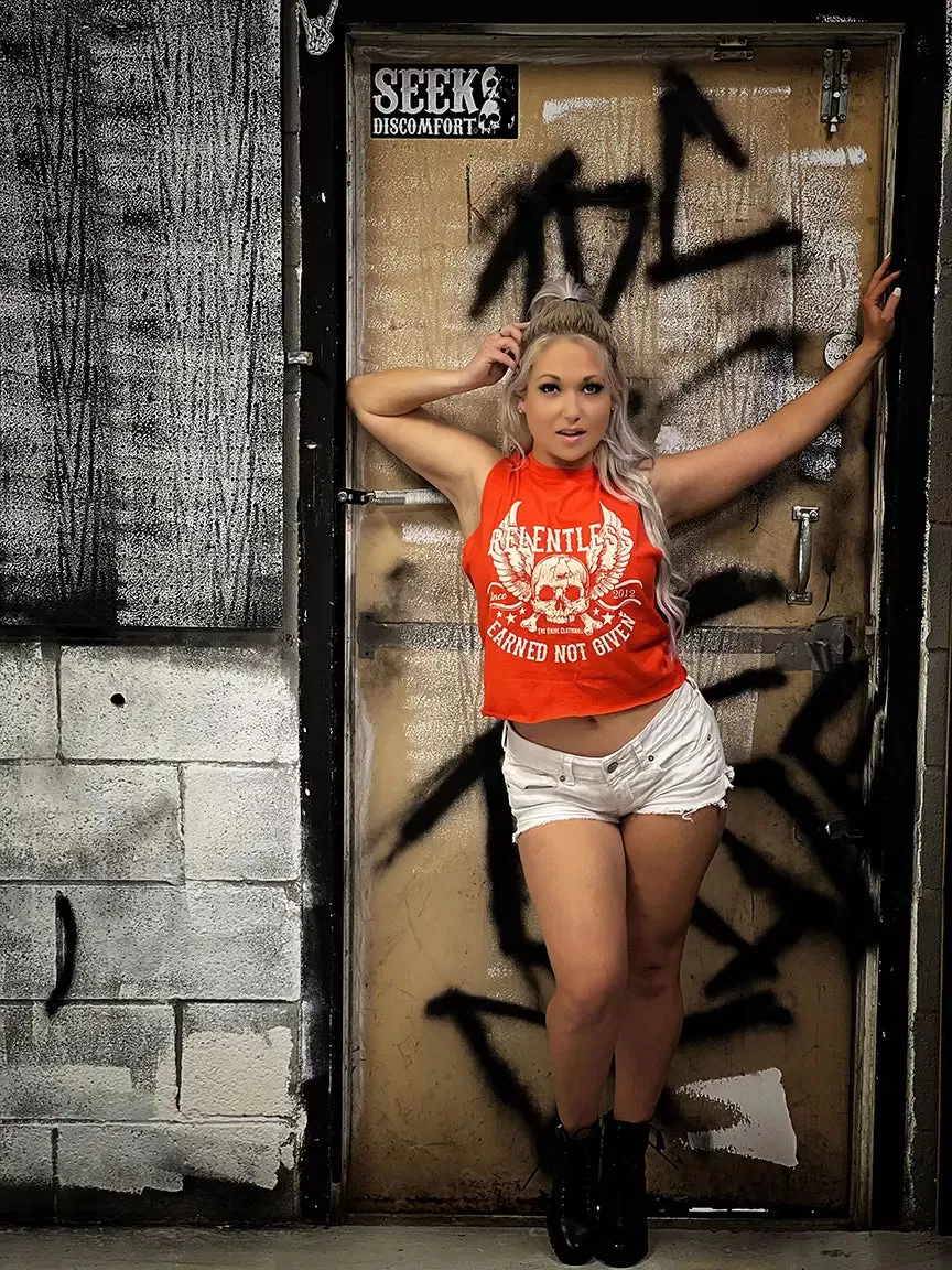 RELENTLESS CROP TANK TOP*ORANGE*