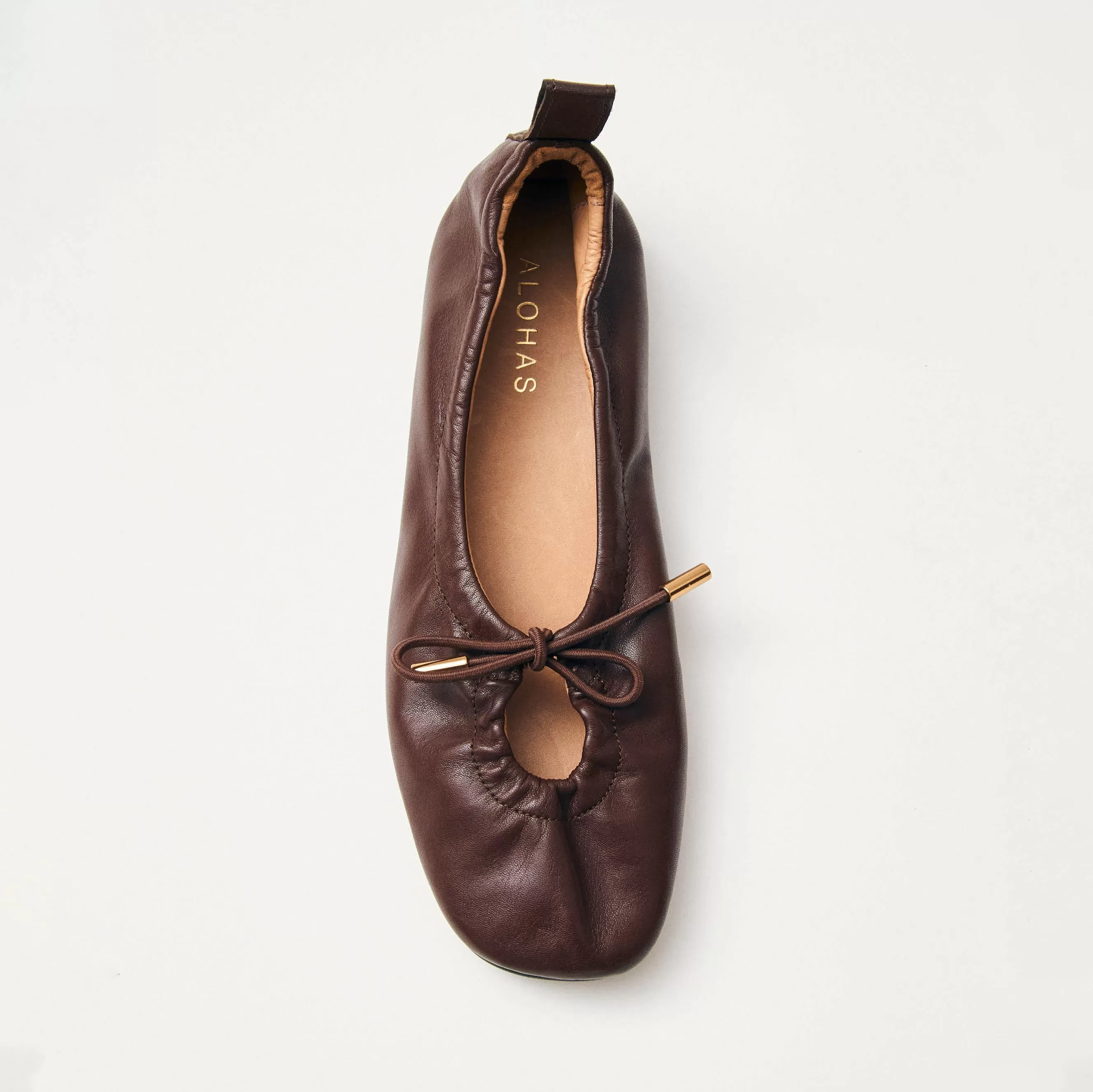 Rosalind Brown Leather Ballet Flats