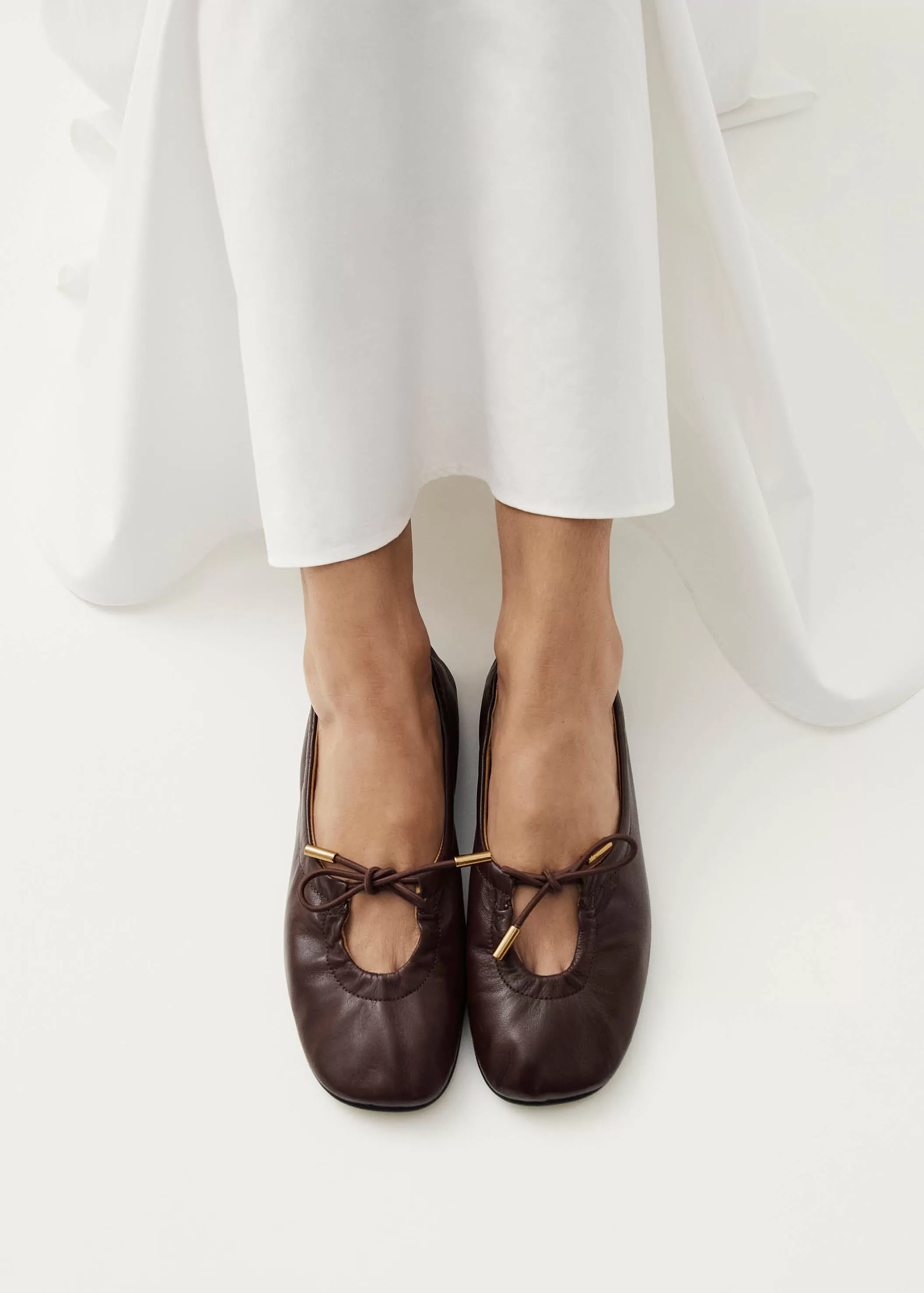 Rosalind Brown Leather Ballet Flats