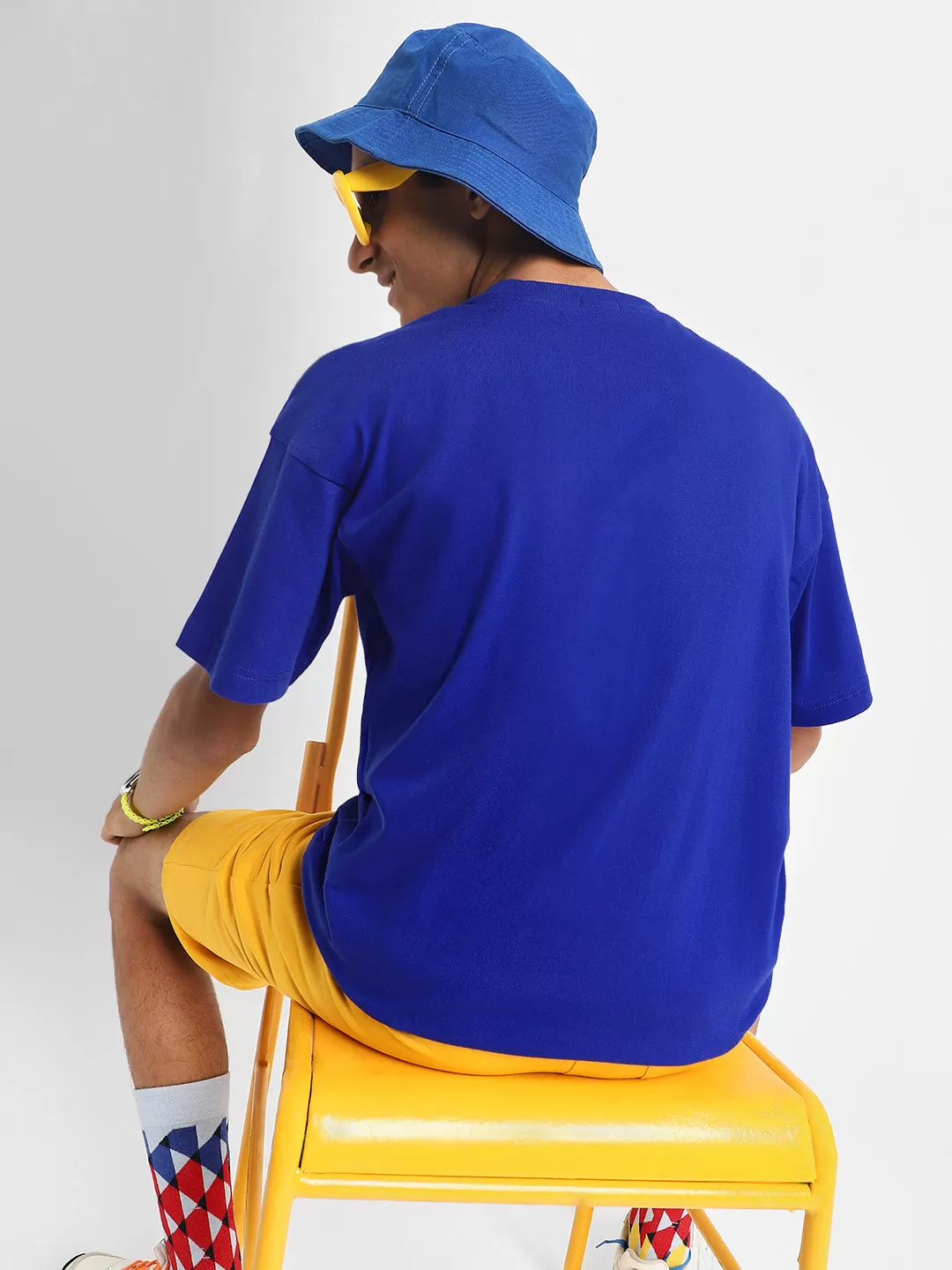 Royal Blue Oversized Solid Boys T-shirt