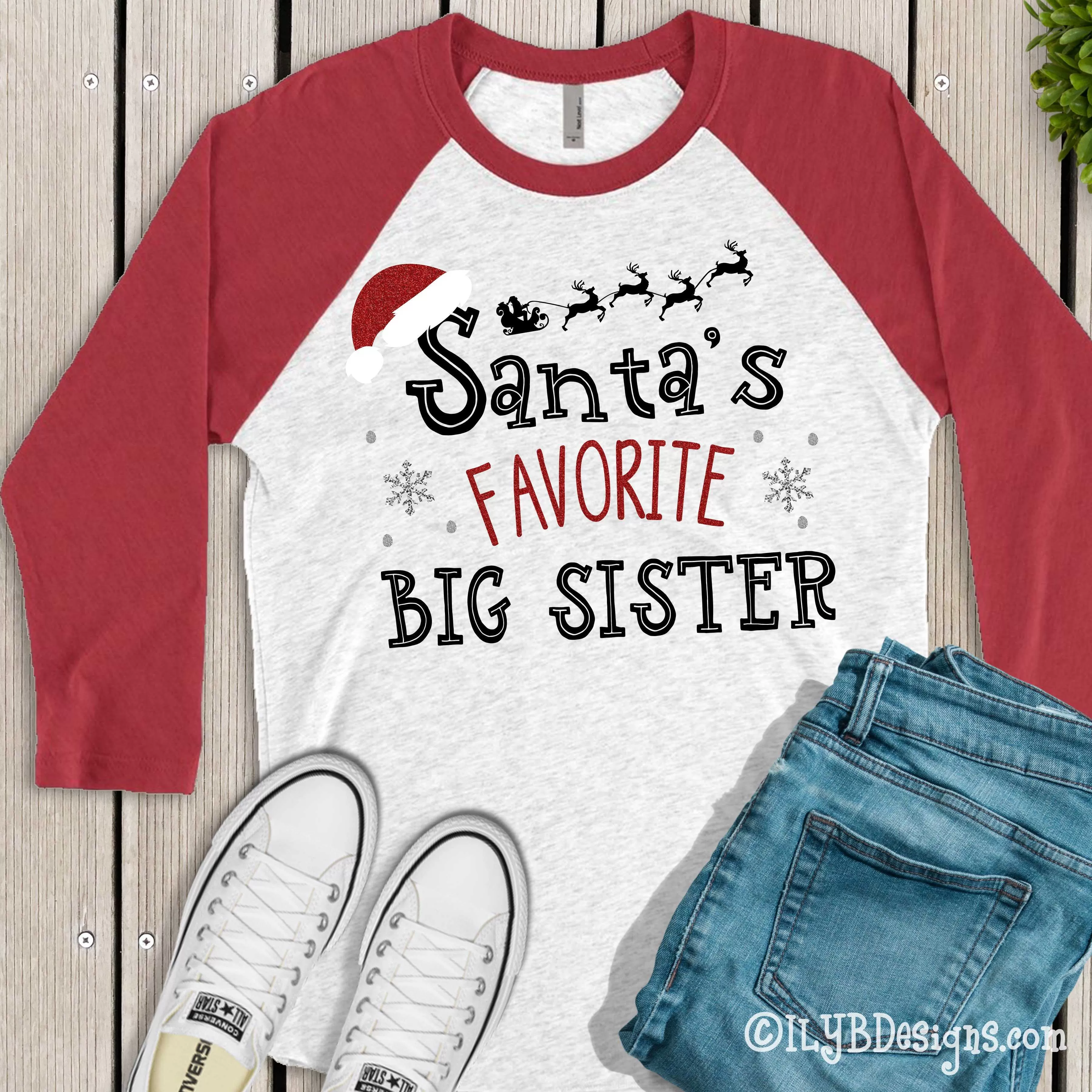 Santa's Favorite Christmas Shirt - Christmas Santa Shirt - Christmas Baseball Raglan Shirt