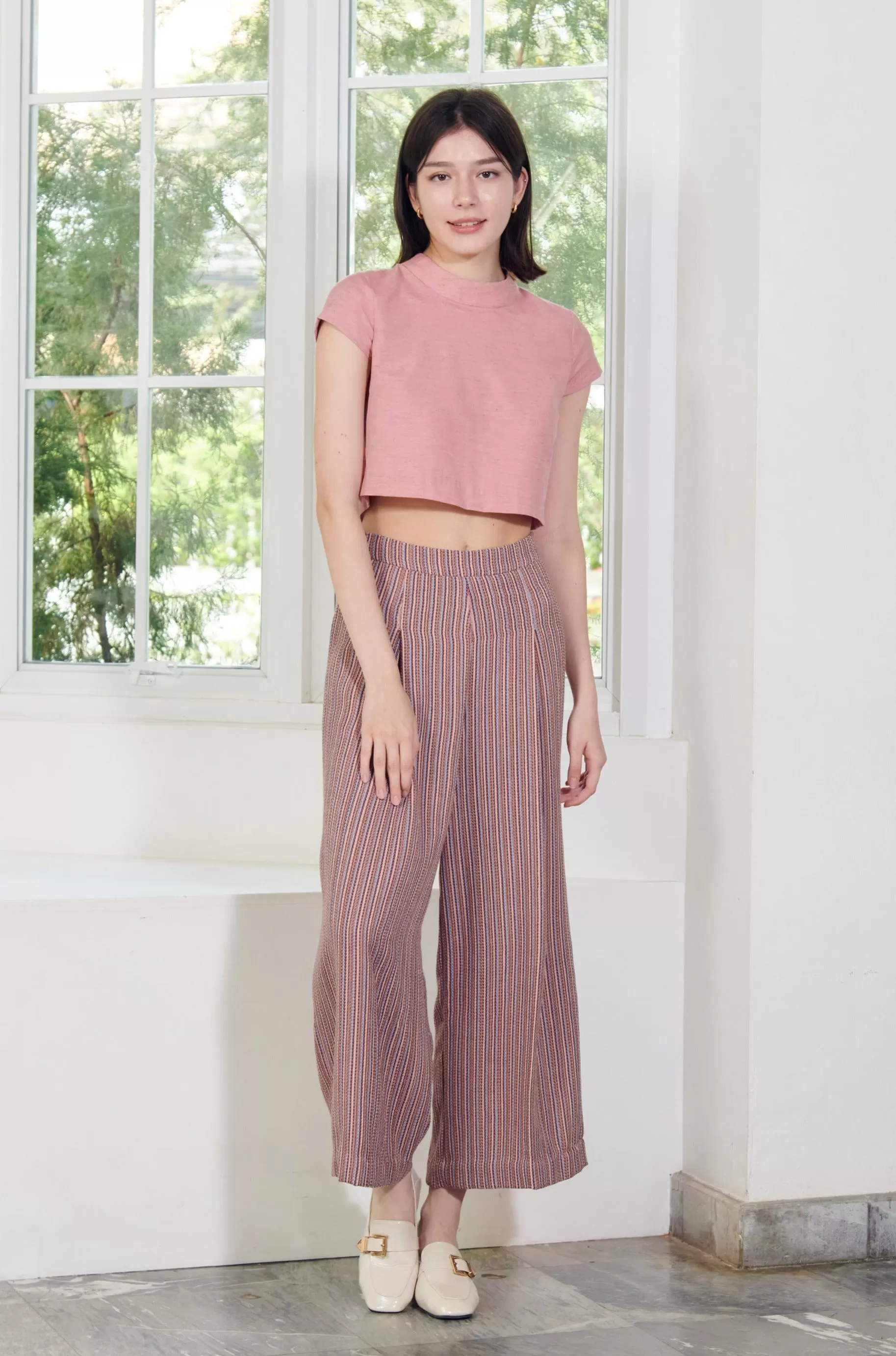 Satin High Neck Crop Top-TAKTAI