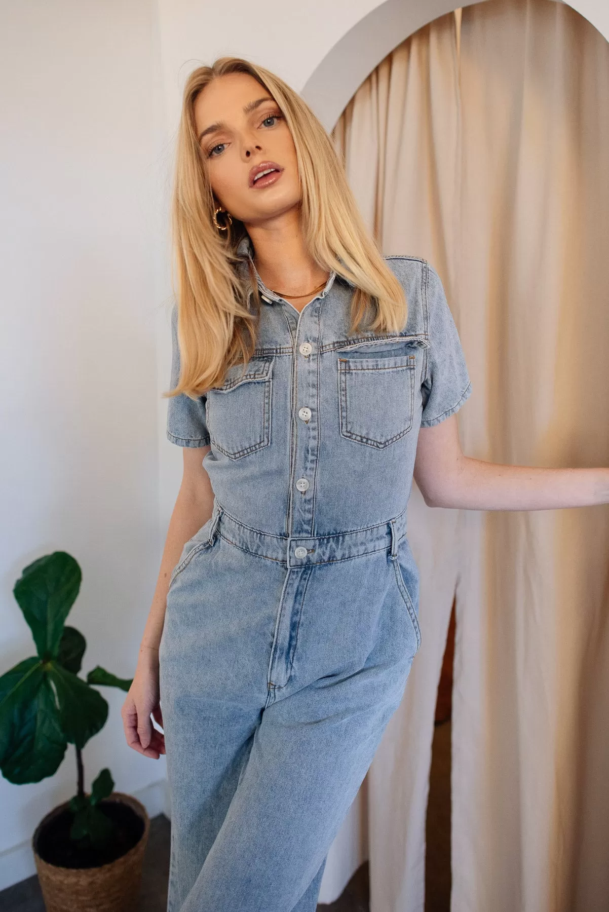 Sawyer Denim Utility Jumpsuit