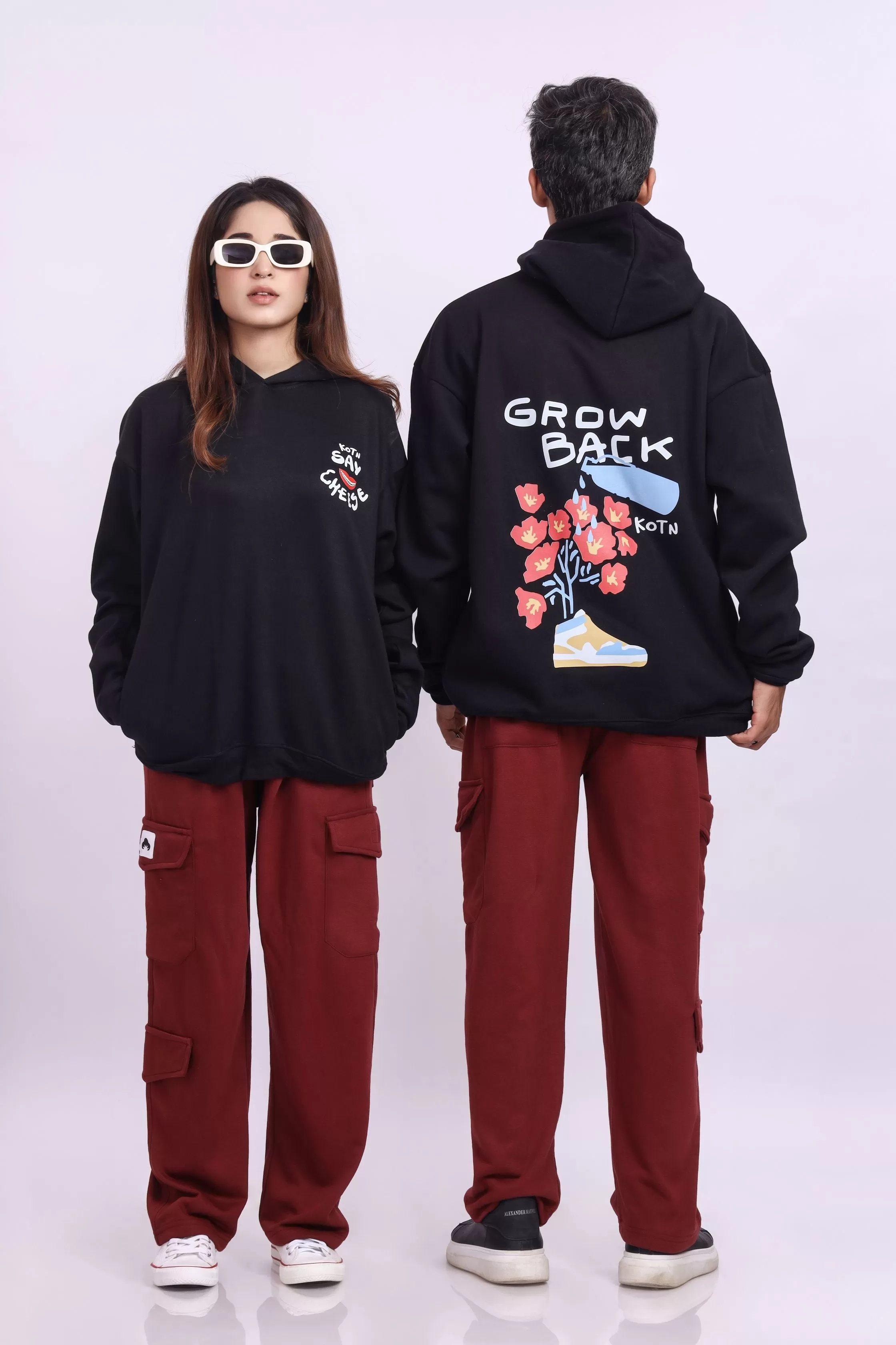 Say Cheese Black Oversized Hoodie