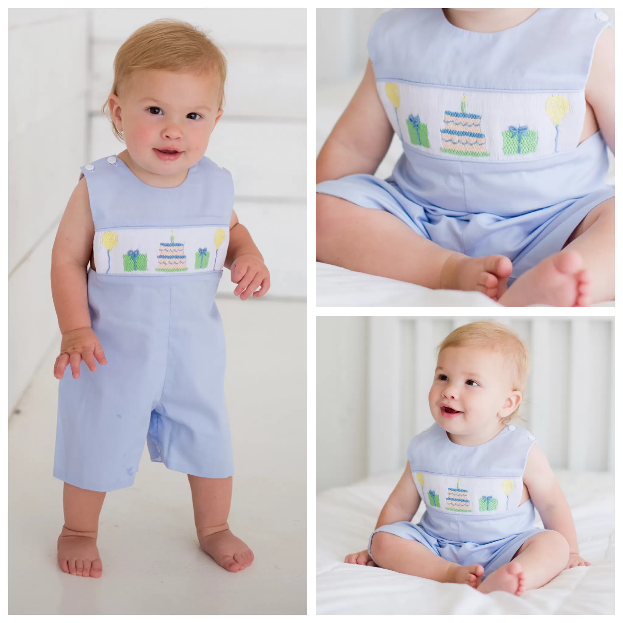 Smocked Birthday Shortall / Jon Jon