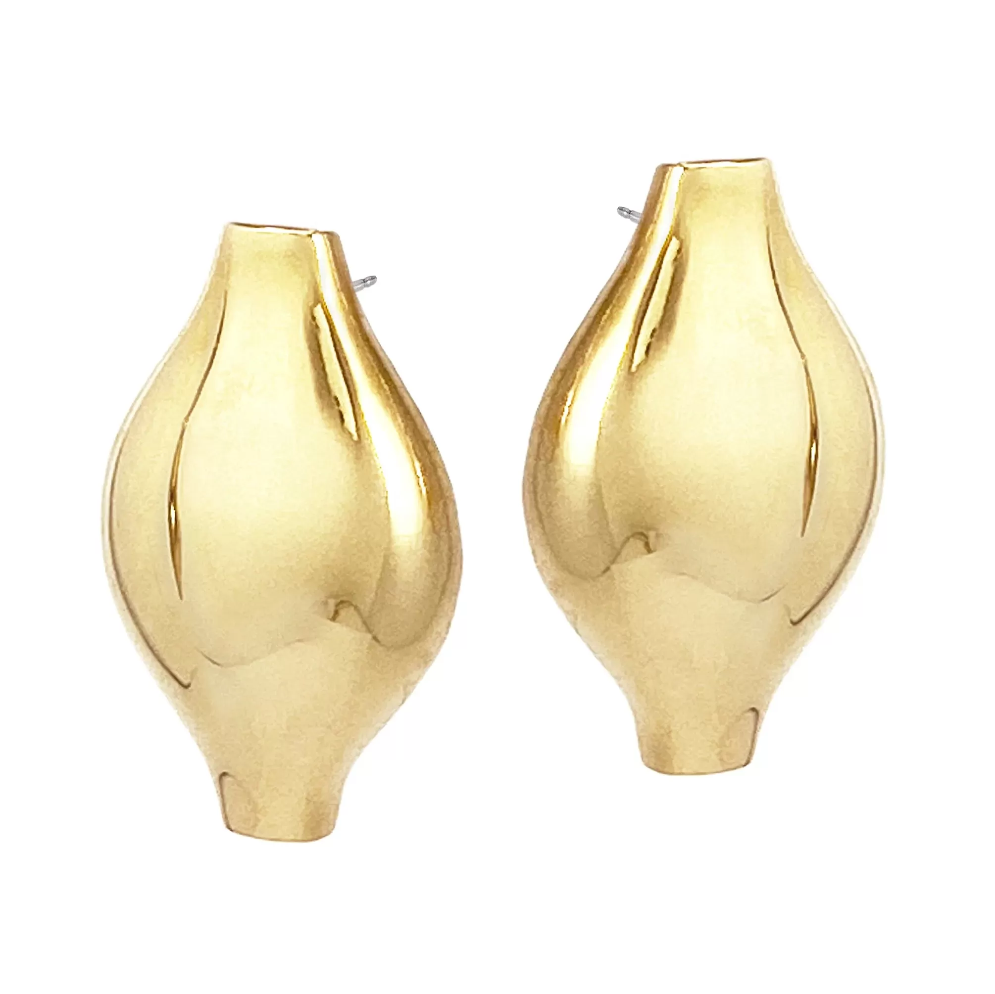 Statement Amphora Gold Stud Earrings