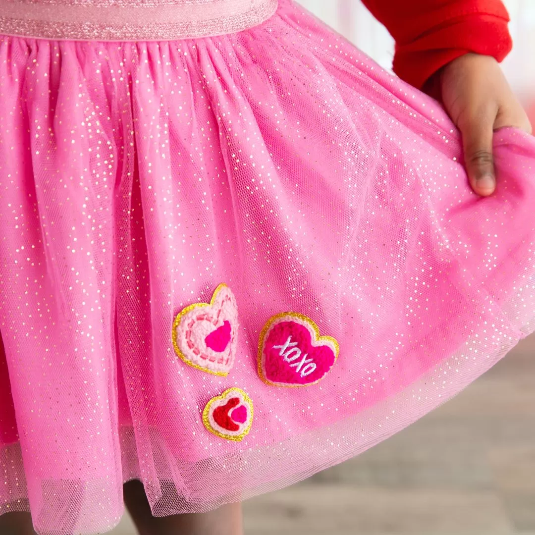 Sweet Wink Heart Patch Valentine's Day Tutu