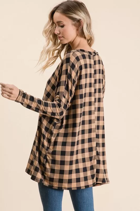 Tanna Checkered Tunic Top