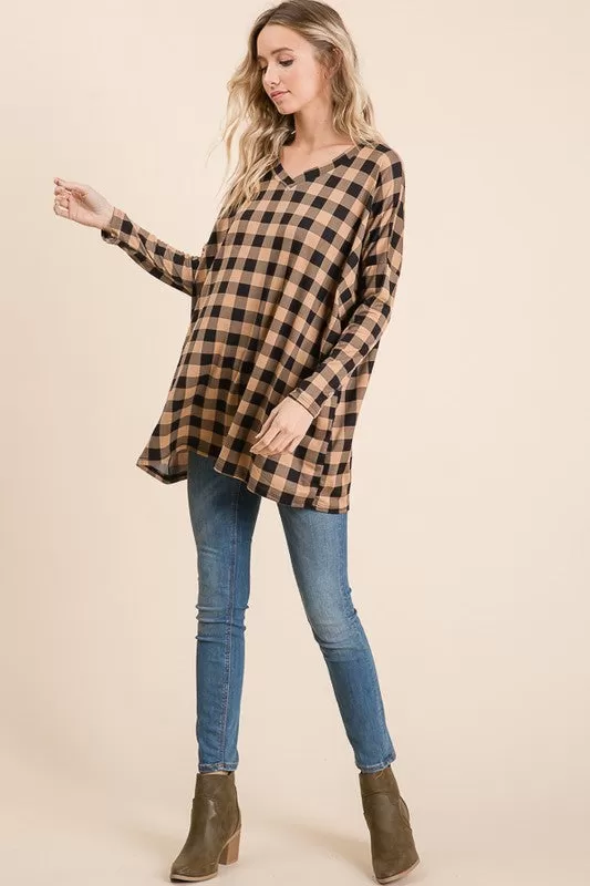 Tanna Checkered Tunic Top