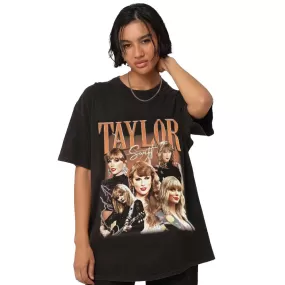 Taylor Swift Grungy Vintage Tee - Black