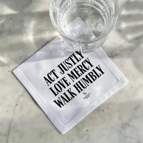 The Act Justly Cocktail Napkin